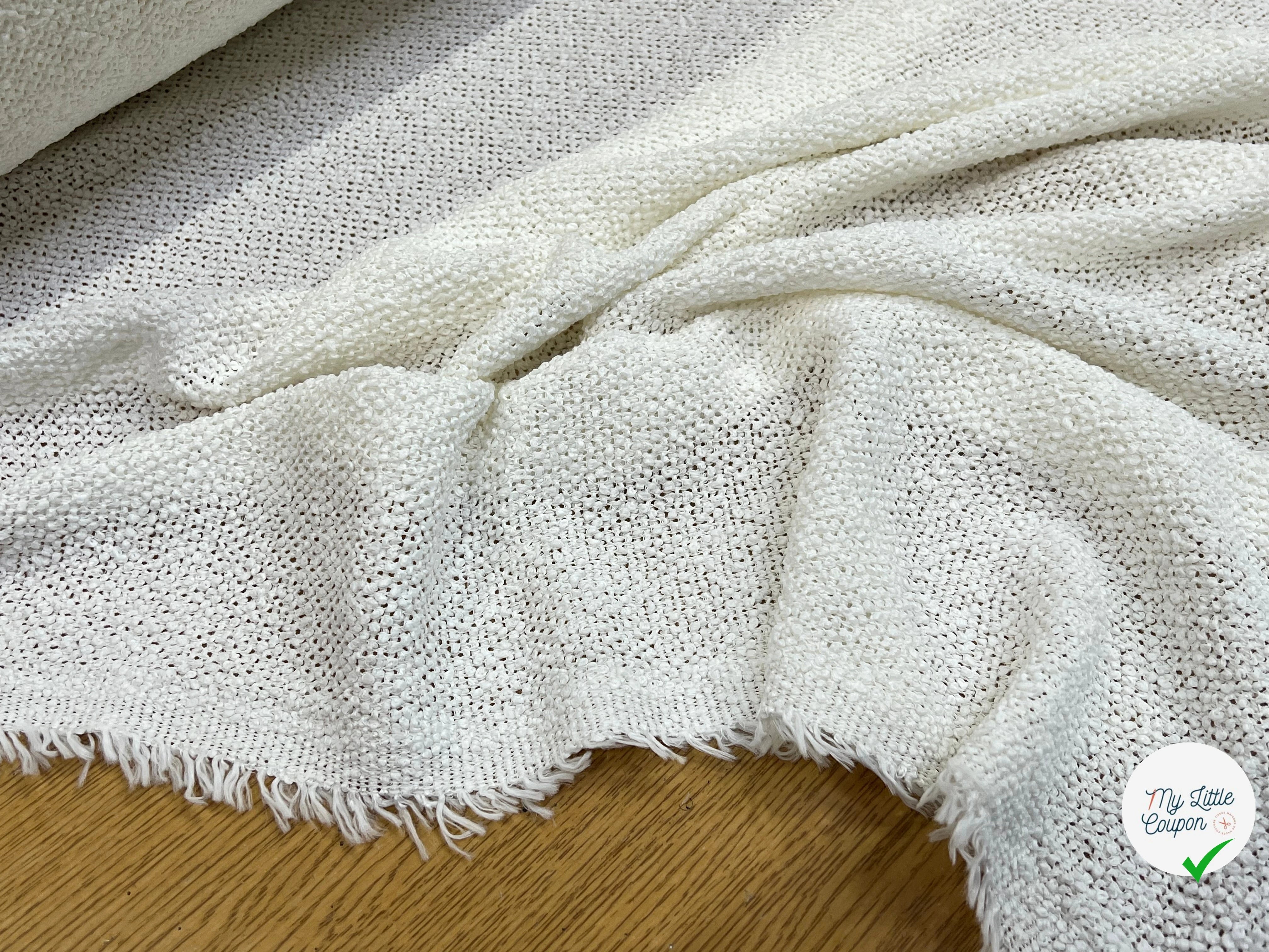TWEED BOUCLETTE BLANC 100% COTON - My Little Coupon