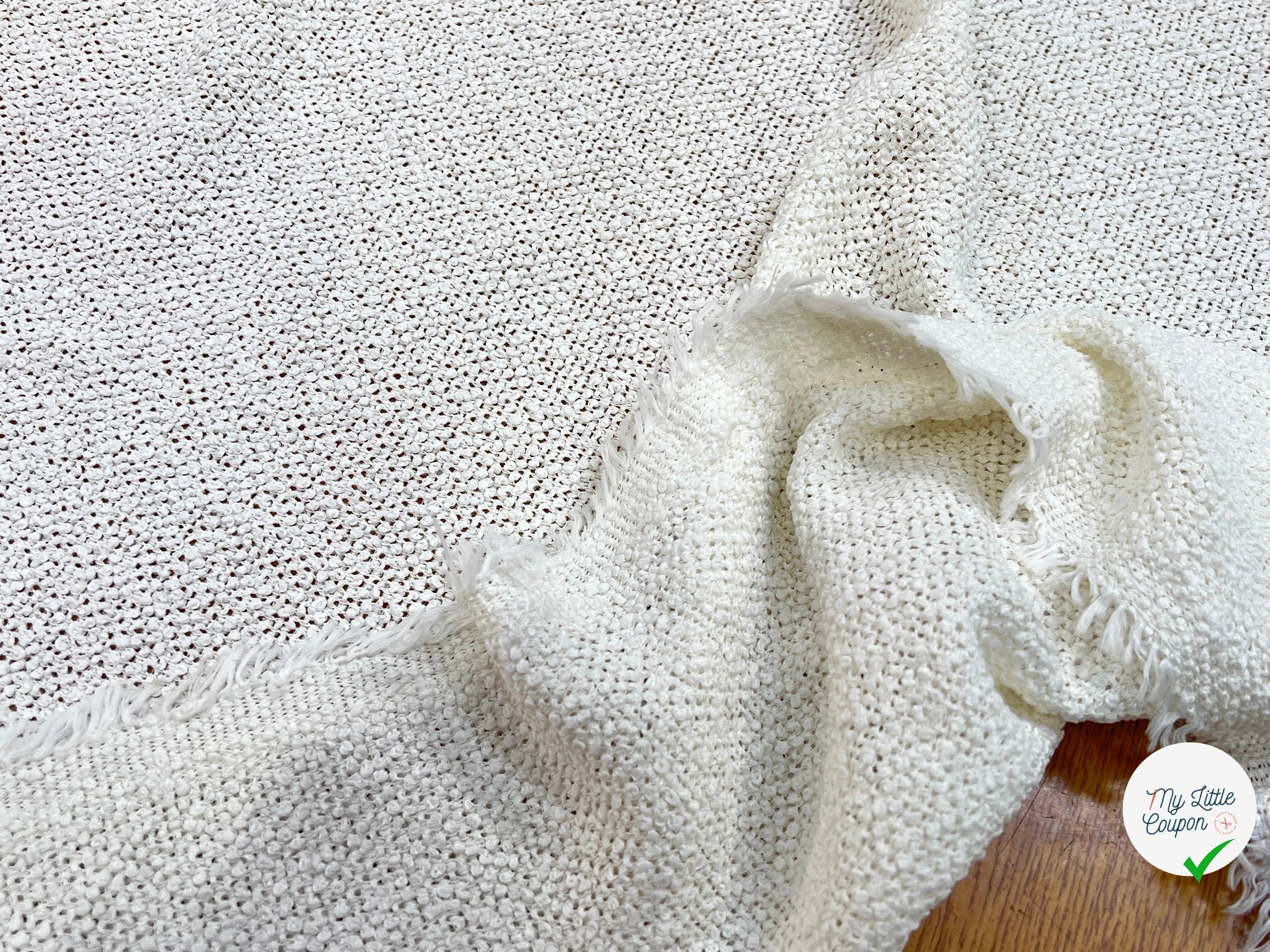 TWEED BOUCLETTE BLANC 100% COTON - My Little Coupon