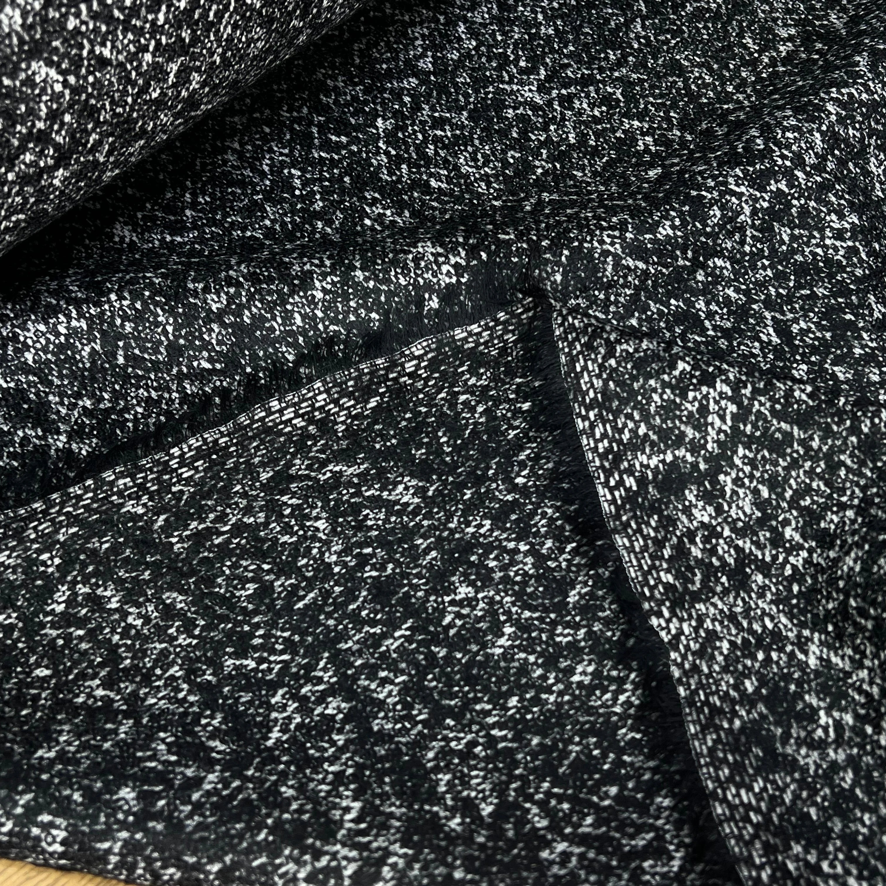 TWEED BOUCLETTE CHINÉ BLANC NOIR 100% LAINE - My Little Coupon