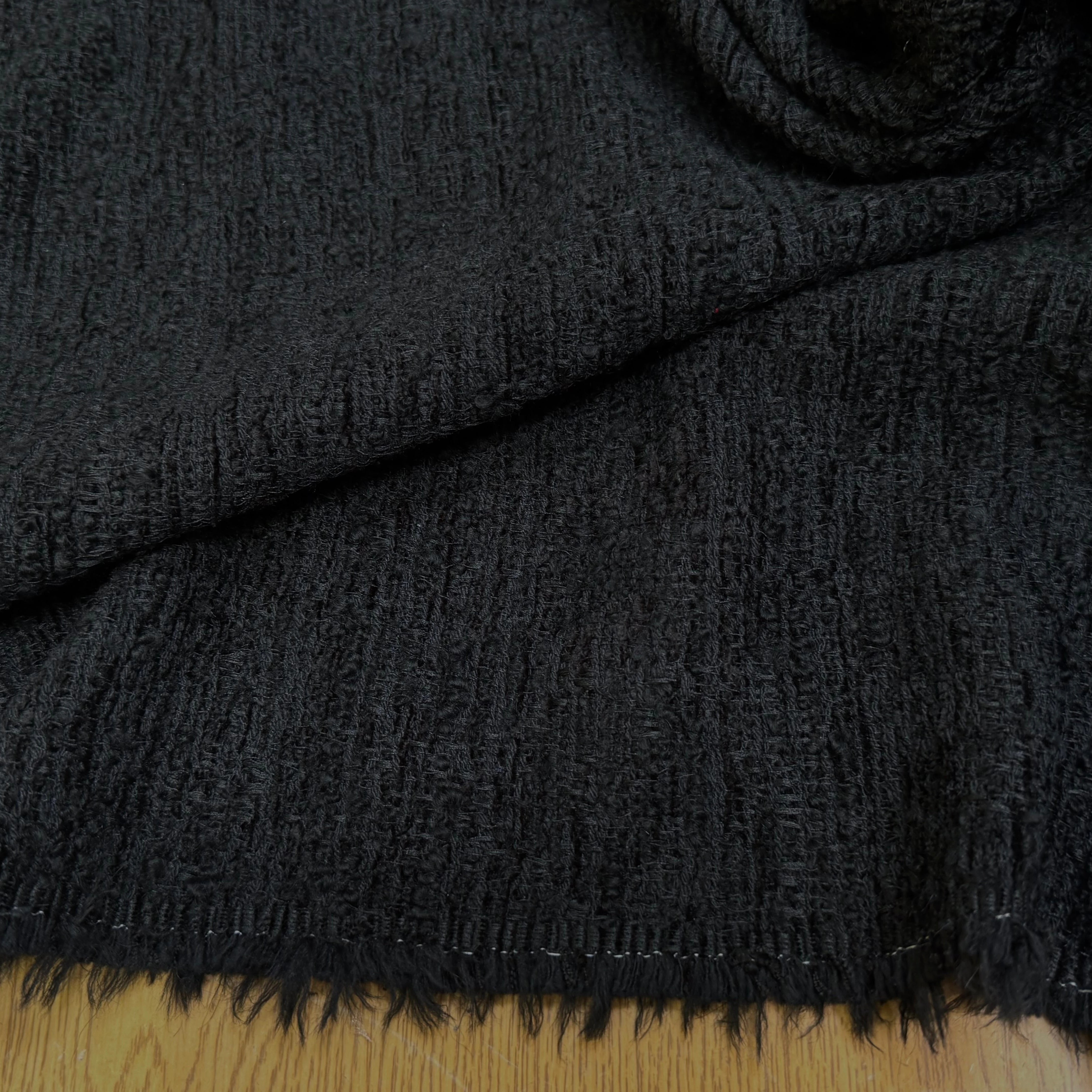 TWEED BOUCLETTE DE LAINE NOIR 80% LAINE CHIC - My Little Coupon