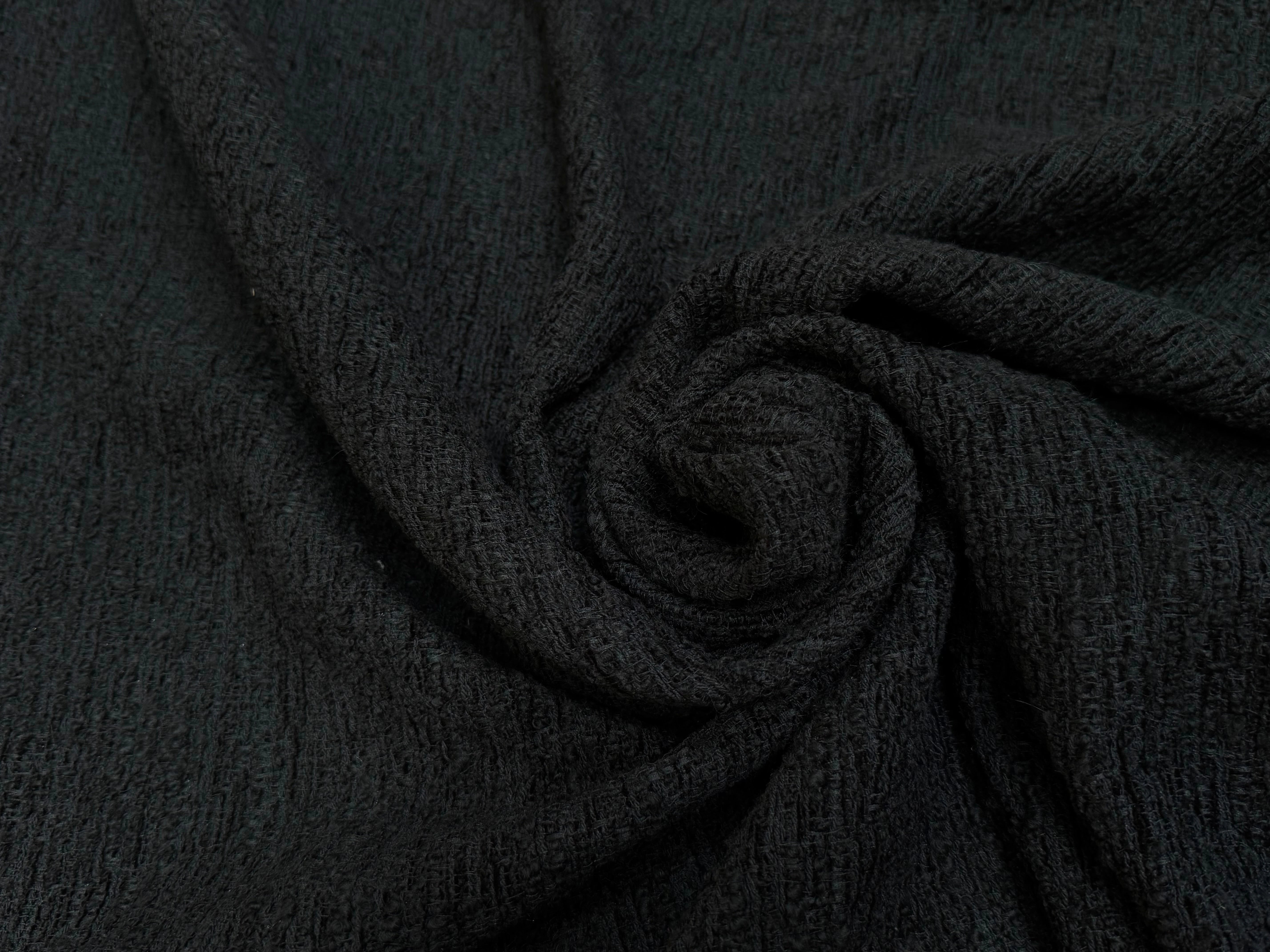 TWEED BOUCLETTE DE LAINE NOIR 80% LAINE CHIC - My Little Coupon