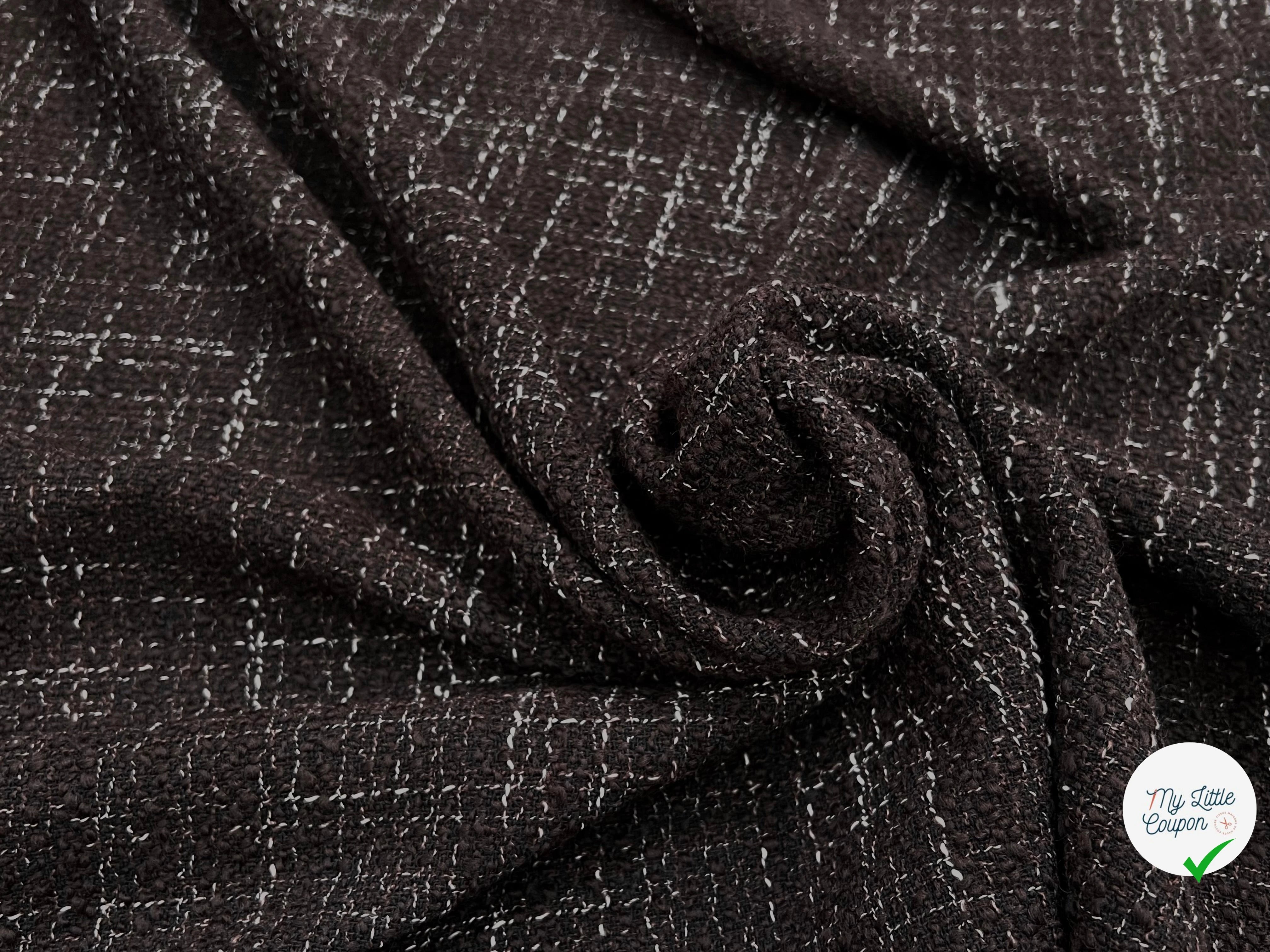TWEED BOUCLETTE MARRON CHINÉ BLANC - My Little Coupon