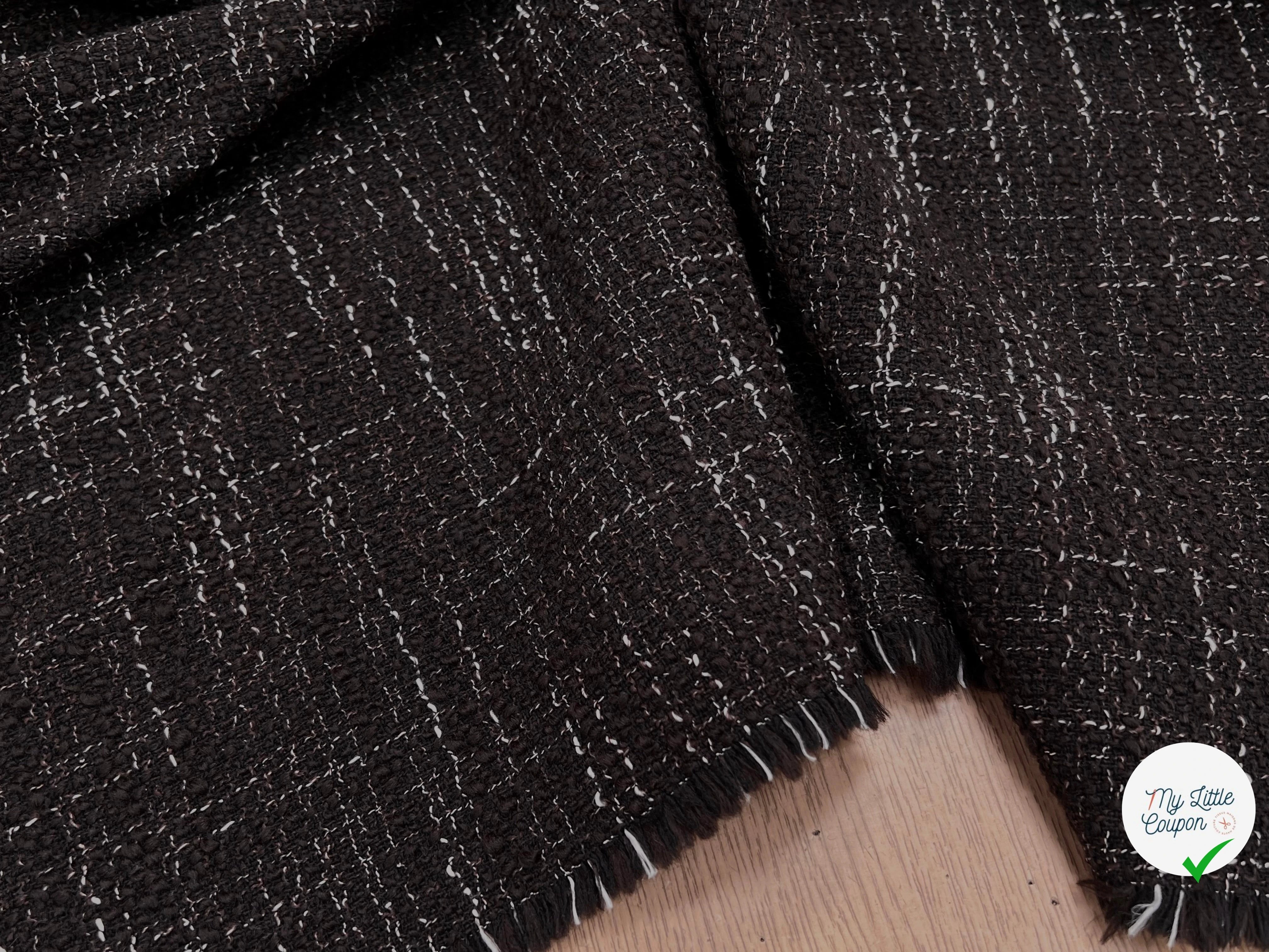 TWEED BOUCLETTE MARRON CHINÉ BLANC - My Little Coupon