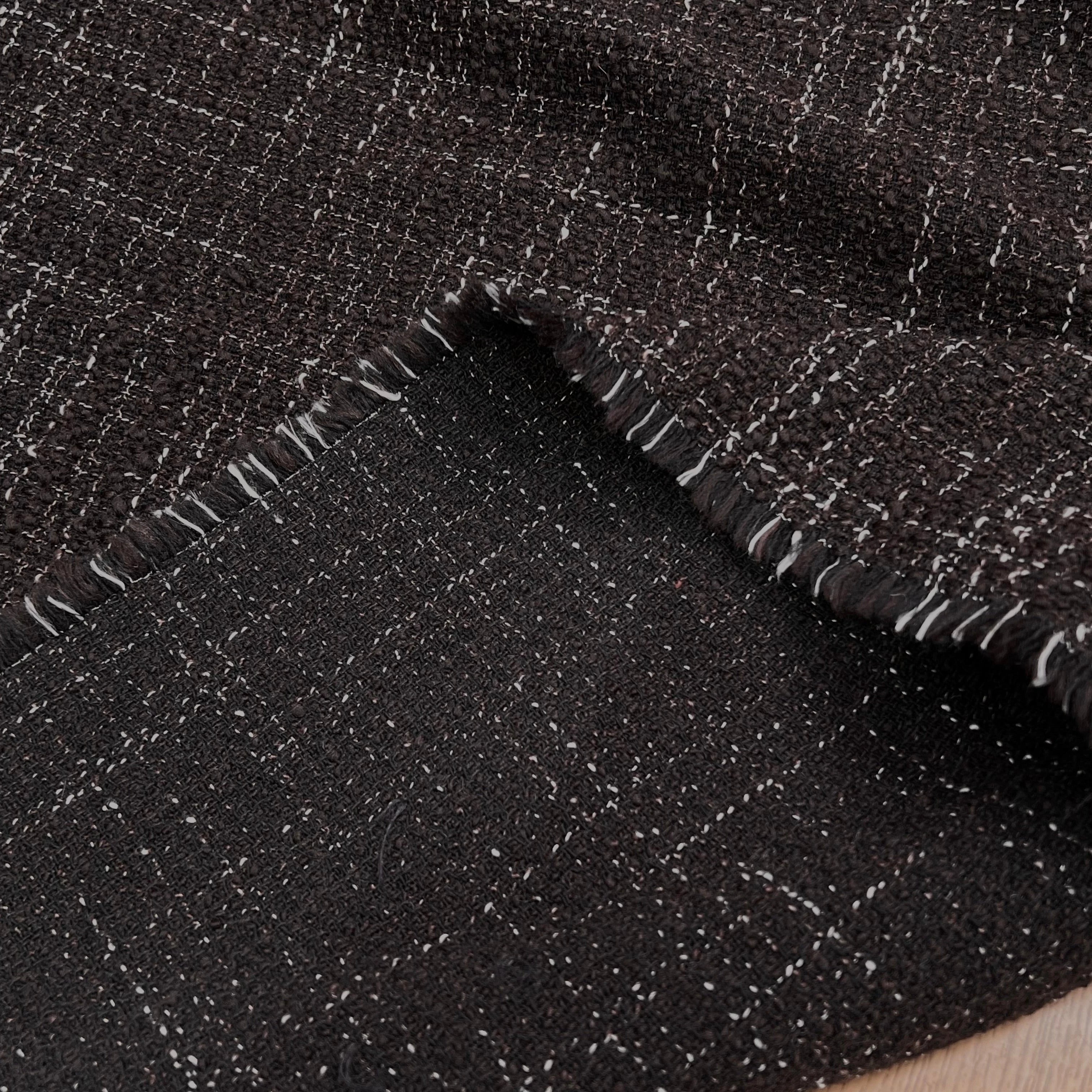 TWEED BOUCLETTE MARRON CHINÉ BLANC - My Little Coupon