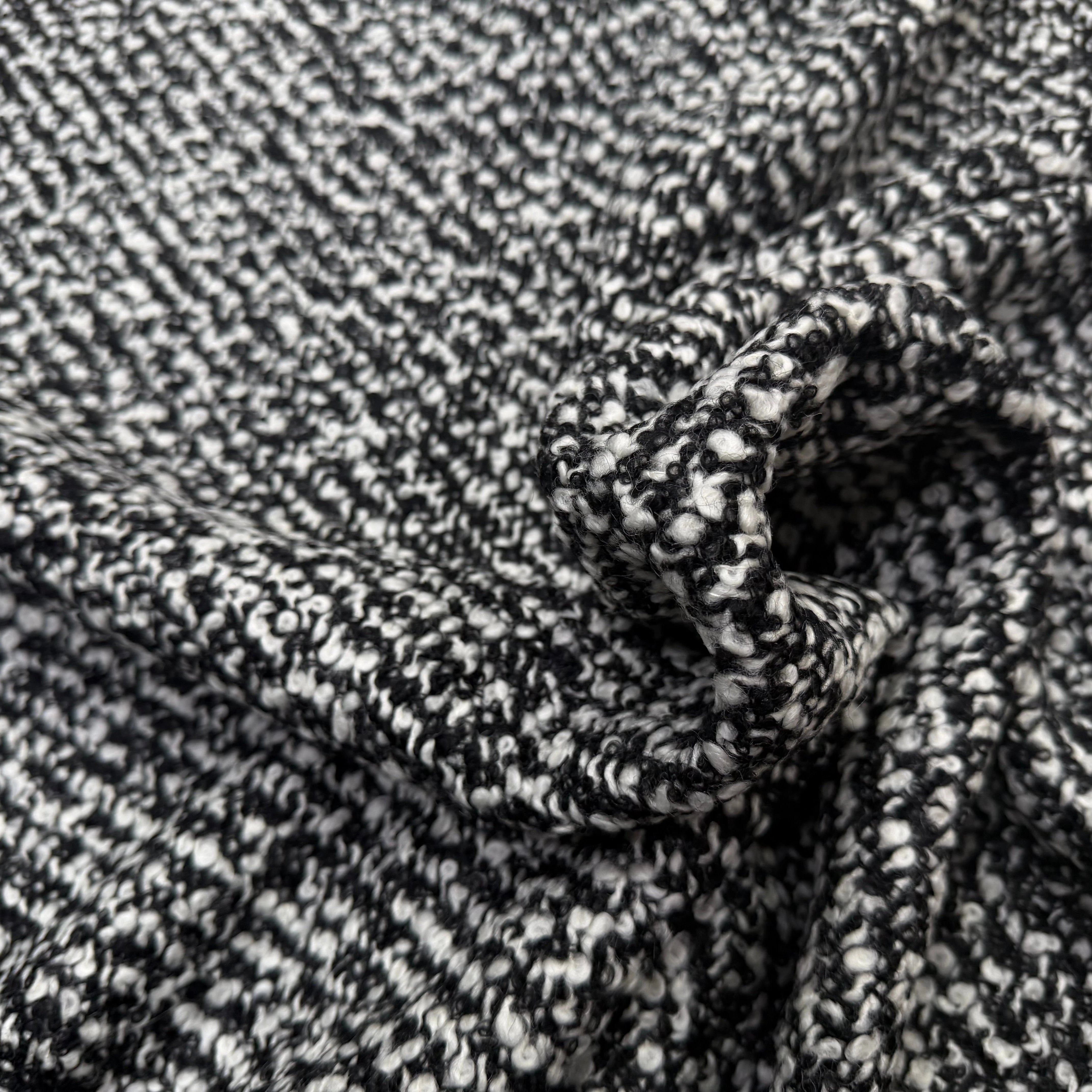 TWEED BOUCLETTE NOIR ET BLANC LAINE JAPON - My Little Coupon