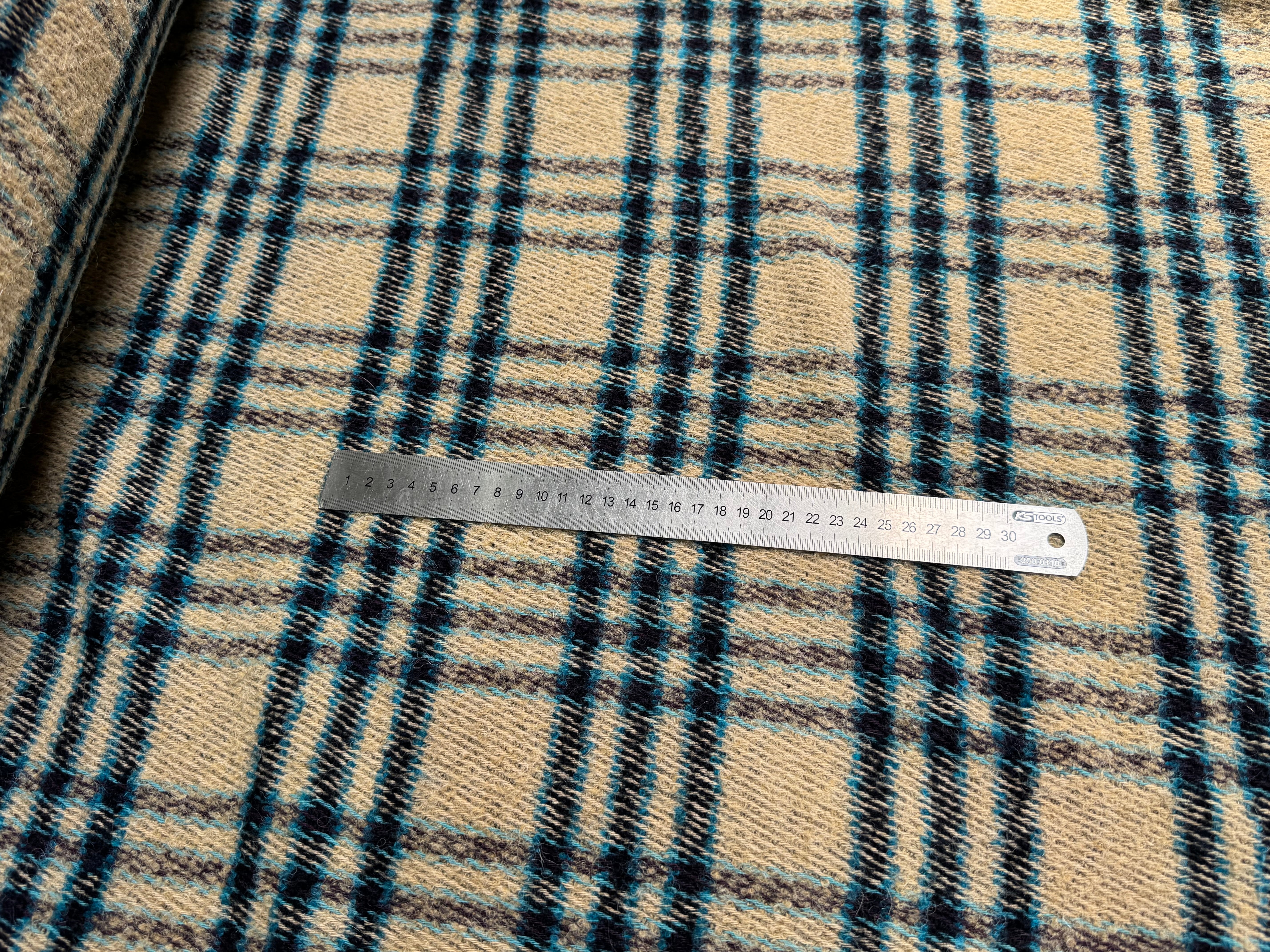 TWEED BOUCLETTE POLYLAINE SERGÉ 10% LAINE ALPAGA BEIGE - My Little Coupon