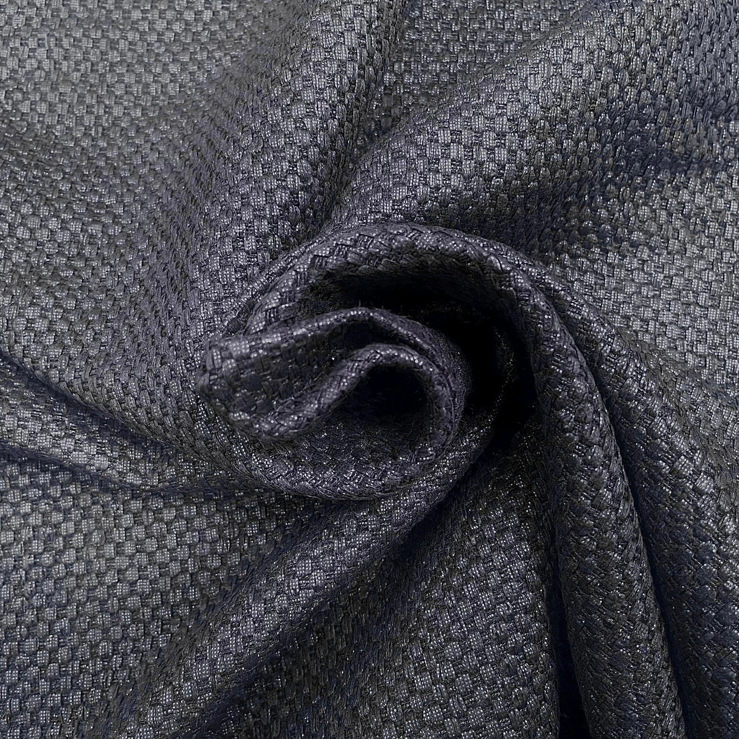 TWEED CANEVAS POLYCOTON MI SAISON NAVY PRESQUE NOIR - My Little Coupon