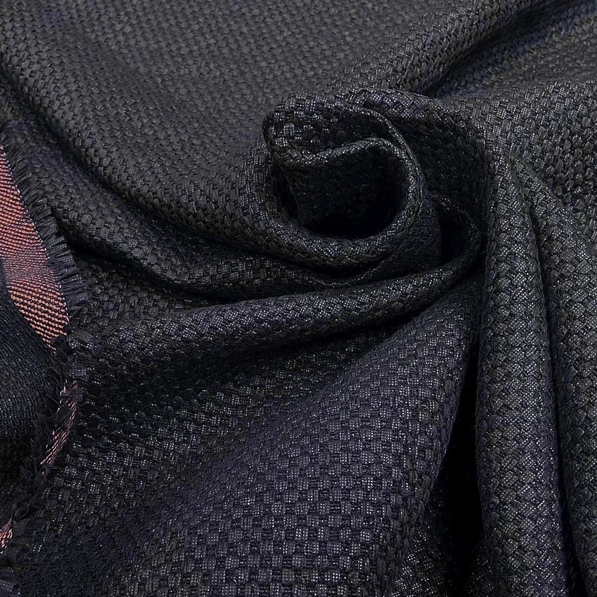 TWEED CANEVAS POLYCOTON MI SAISON NAVY PRESQUE NOIR - My Little Coupon