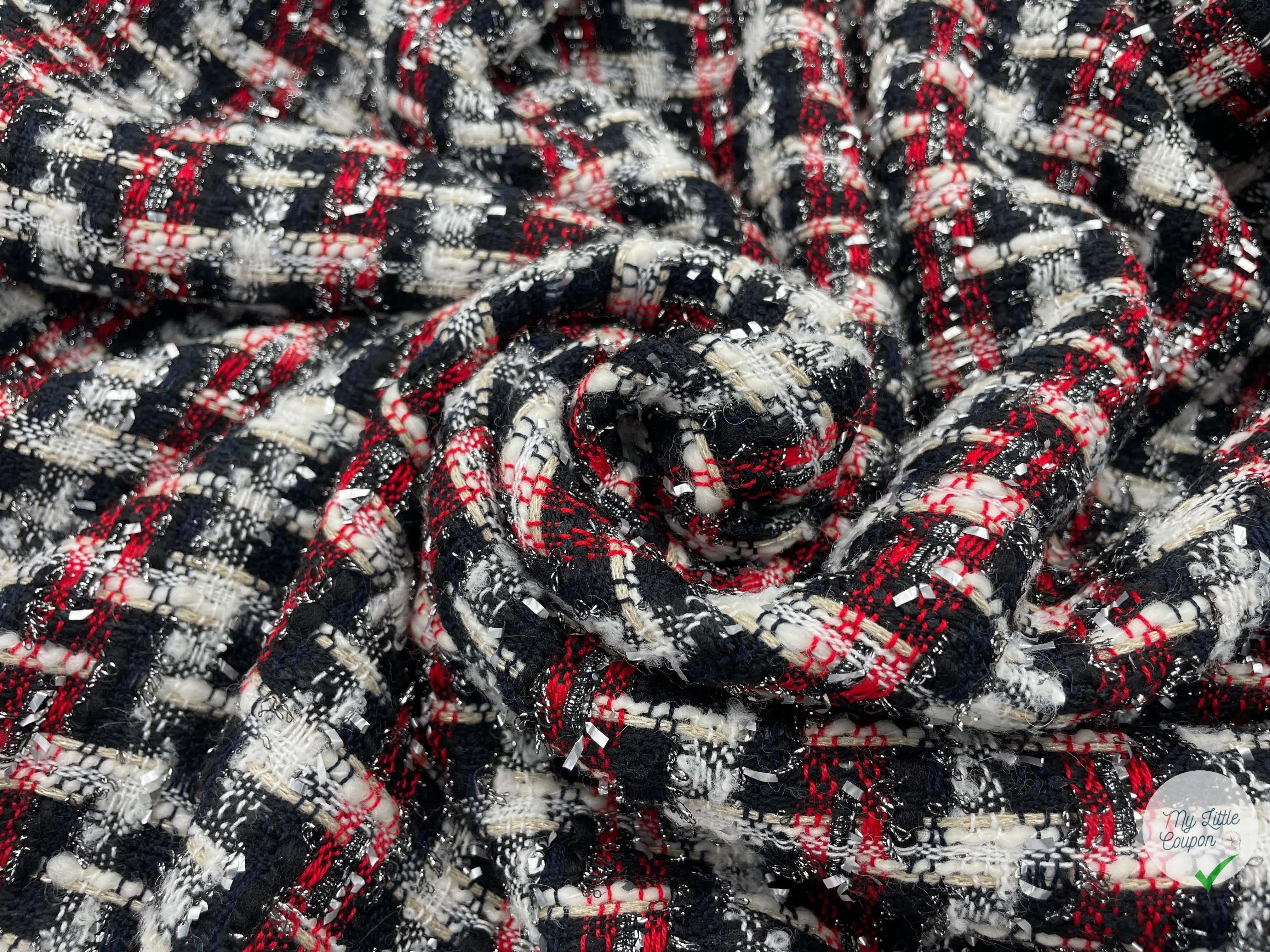 TWEED CARREAUX ĂLĂGANCE TRICOLORE - My Little Coupon - tissu - coudre