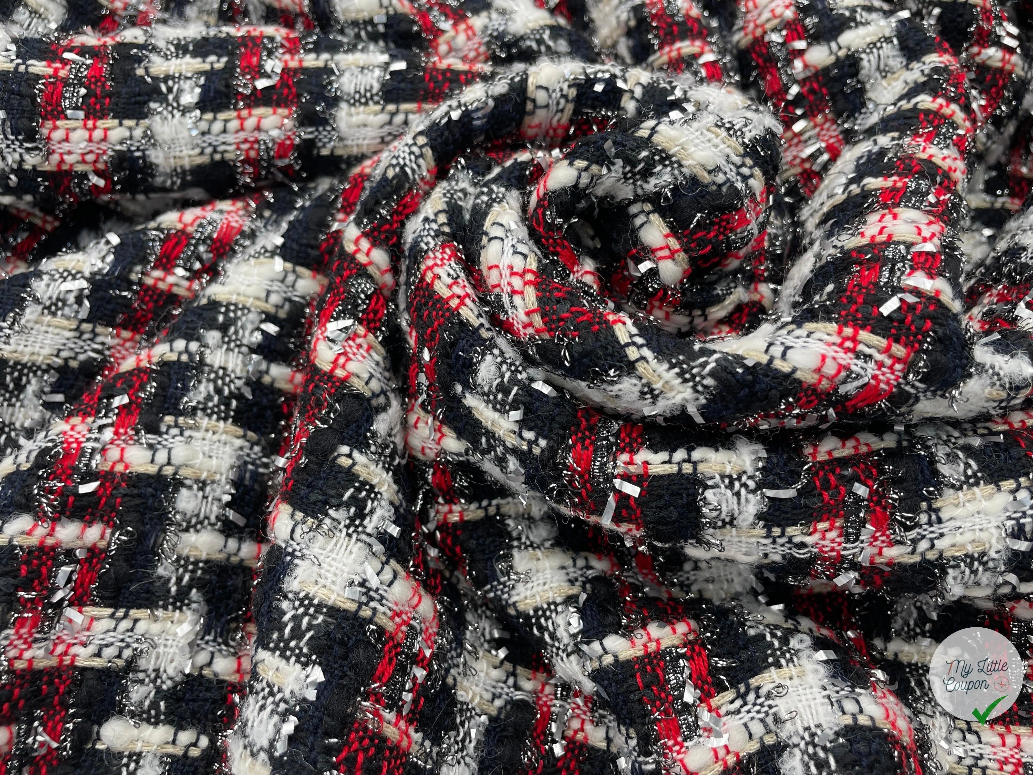 TWEED CARREAUX ĂLĂGANCE TRICOLORE - My Little Coupon - tissu - coudre