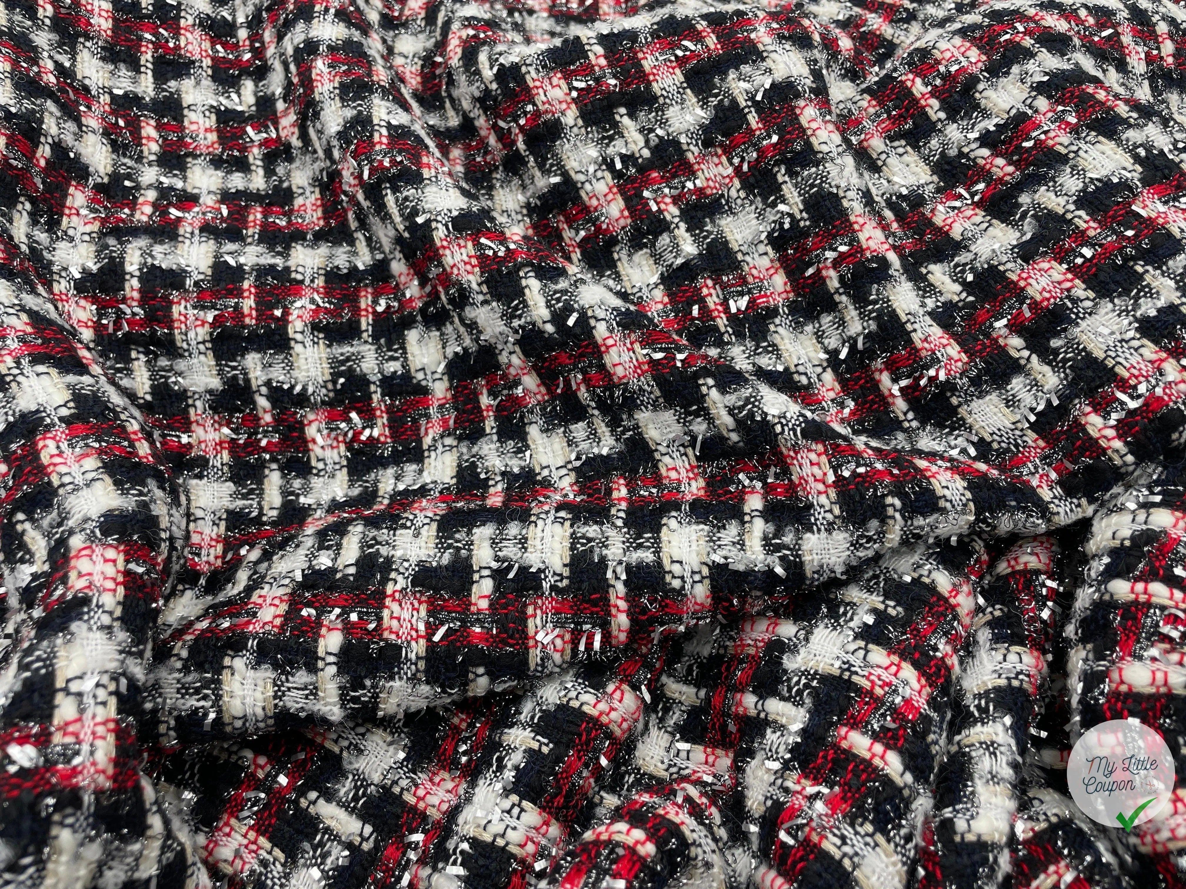 TWEED CARREAUX ĂLĂGANCE TRICOLORE - My Little Coupon - tissu - coudre