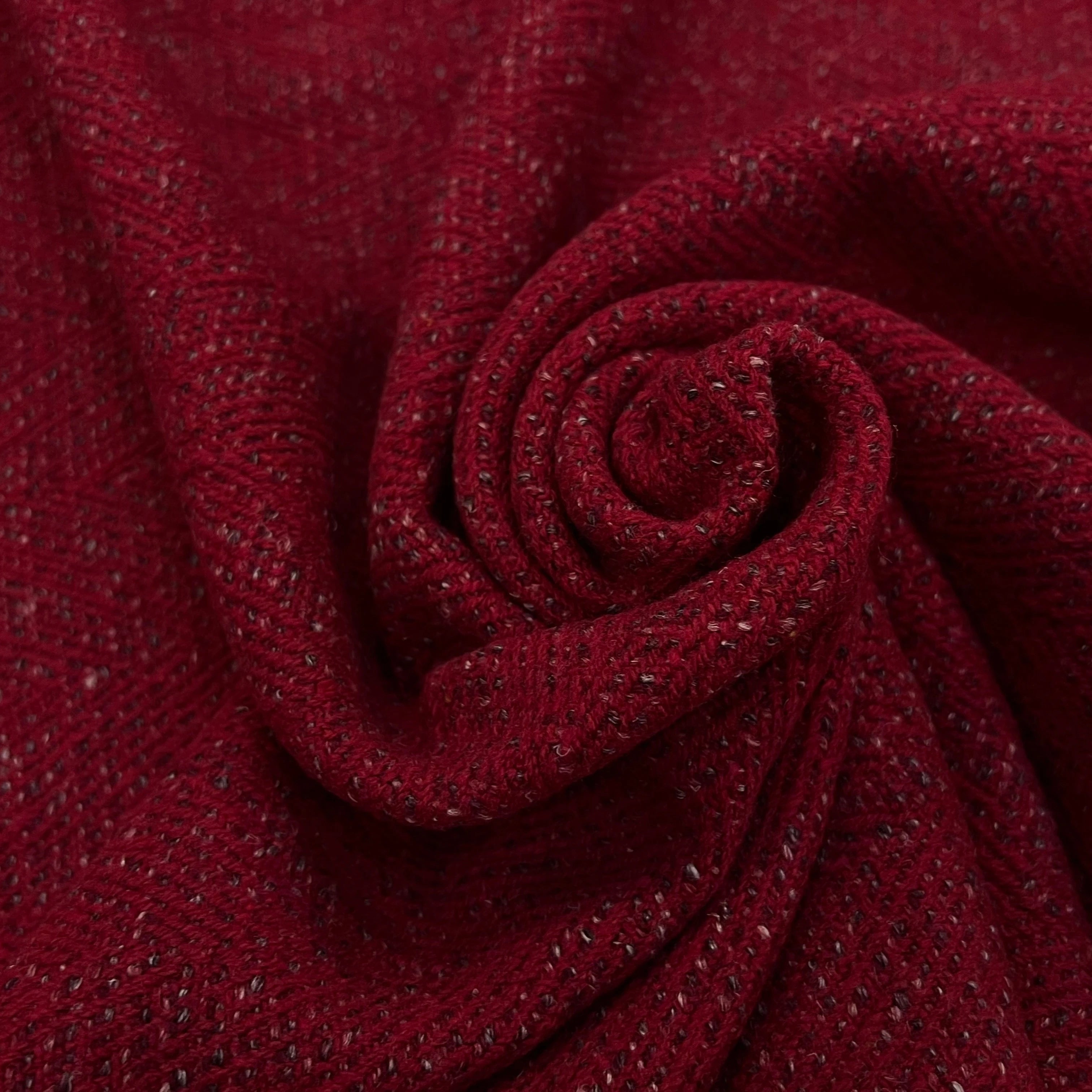 TWEED CHEVRON ROUGE CHIC 100% LAINE - My Little Coupon