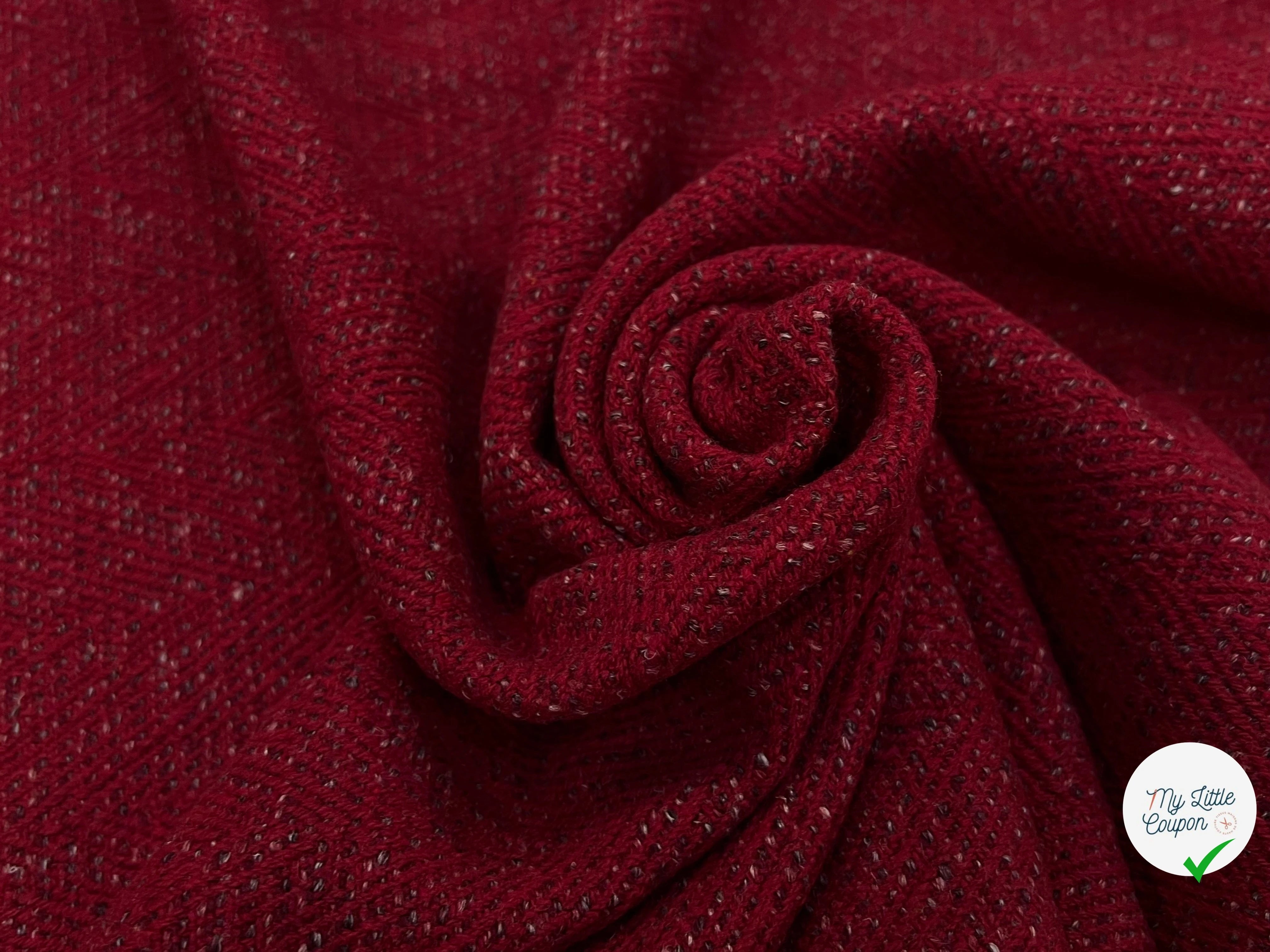 TWEED CHEVRON ROUGE CHIC 100% LAINE - My Little Coupon