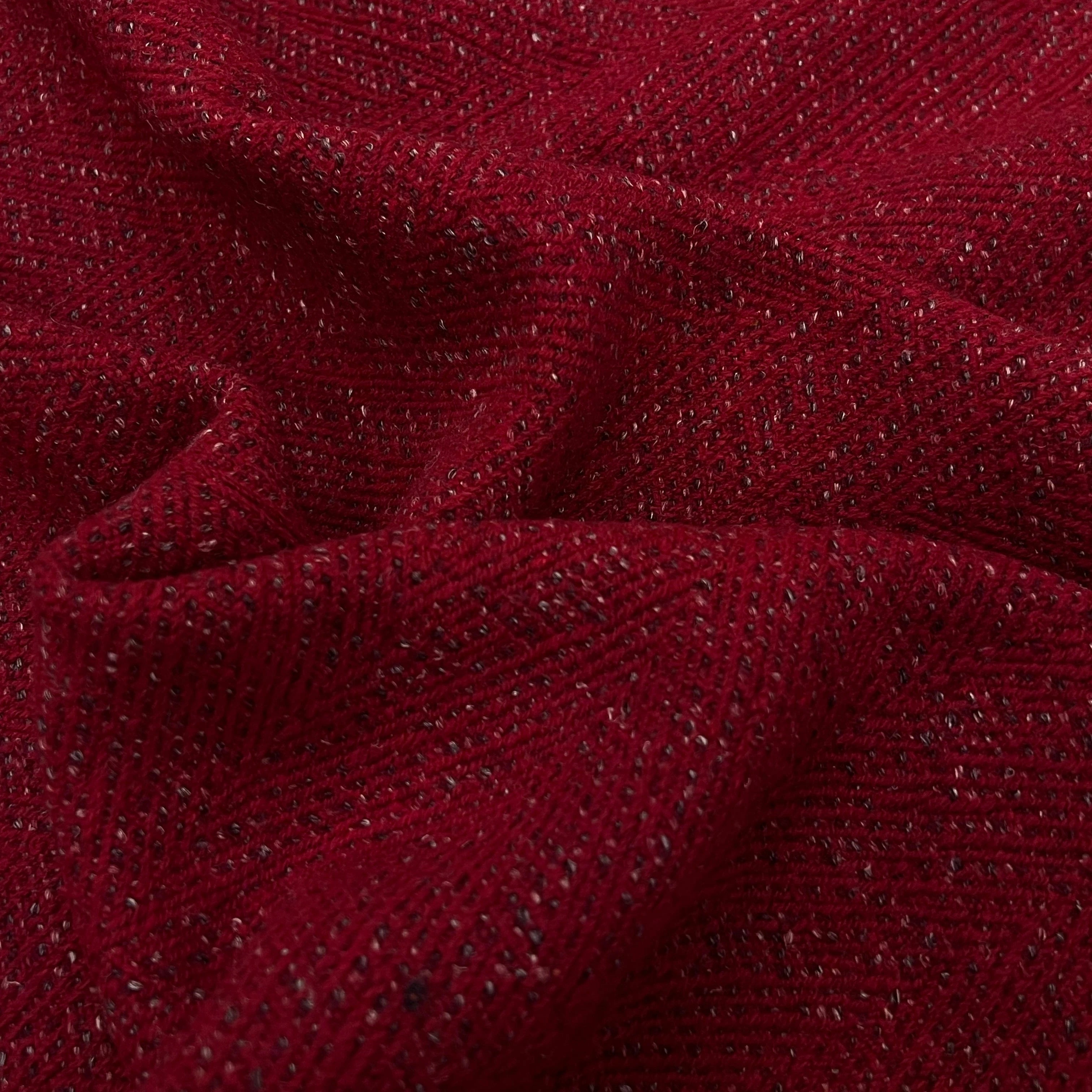 TWEED CHEVRON ROUGE CHIC 100% LAINE - My Little Coupon