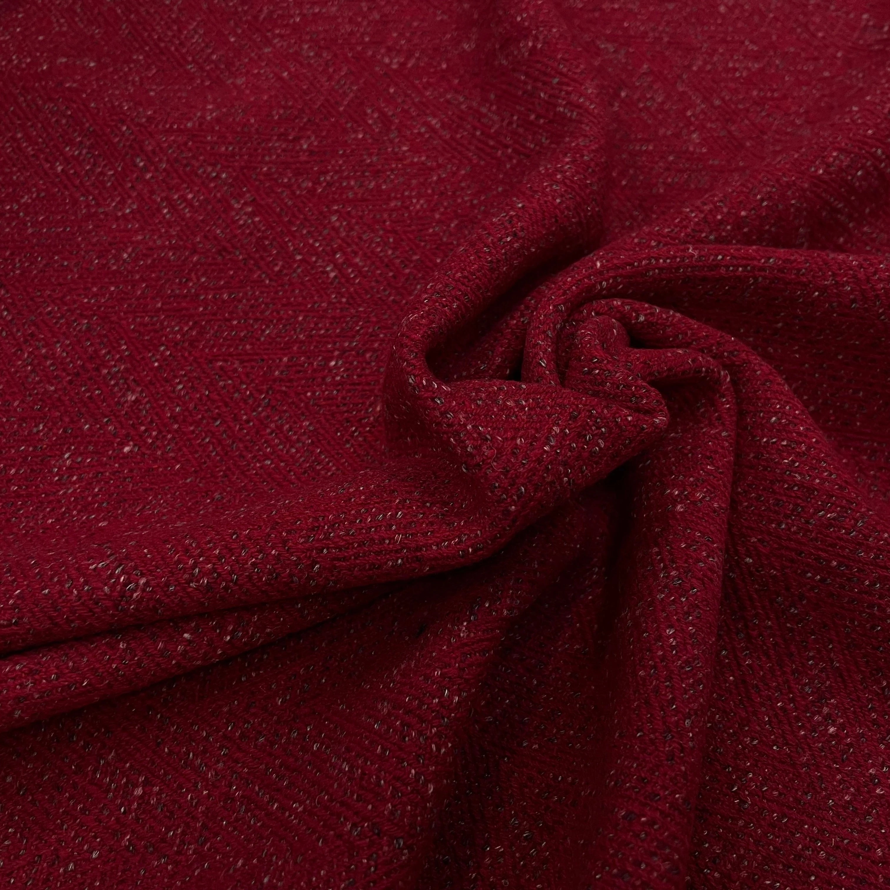 TWEED CHEVRON ROUGE CHIC 100% LAINE - My Little Coupon