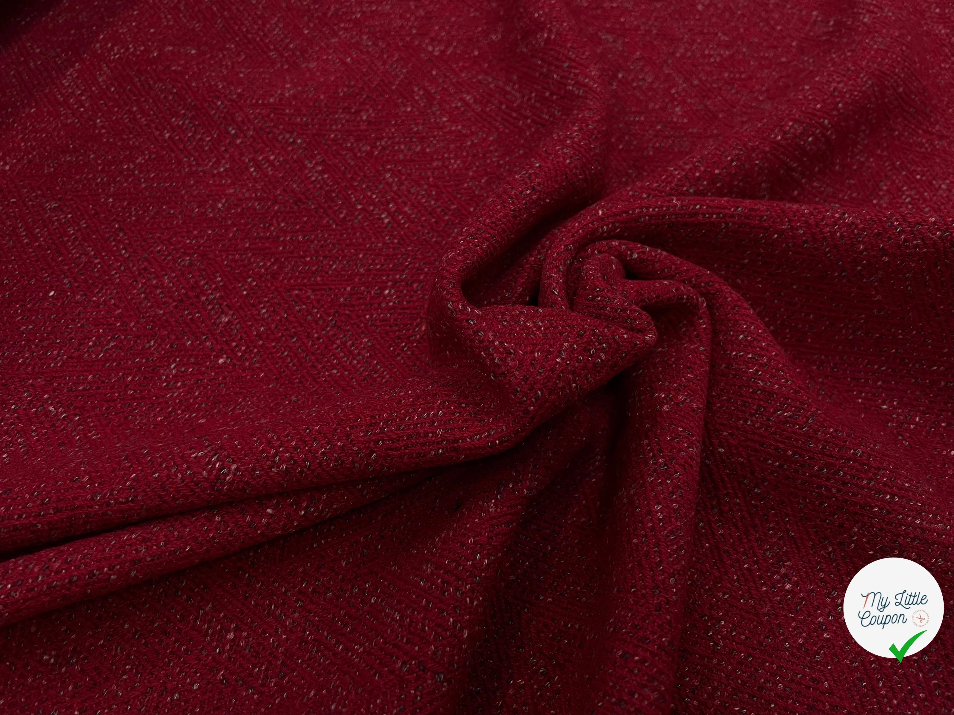 TWEED CHEVRON ROUGE CHIC 100% LAINE - My Little Coupon