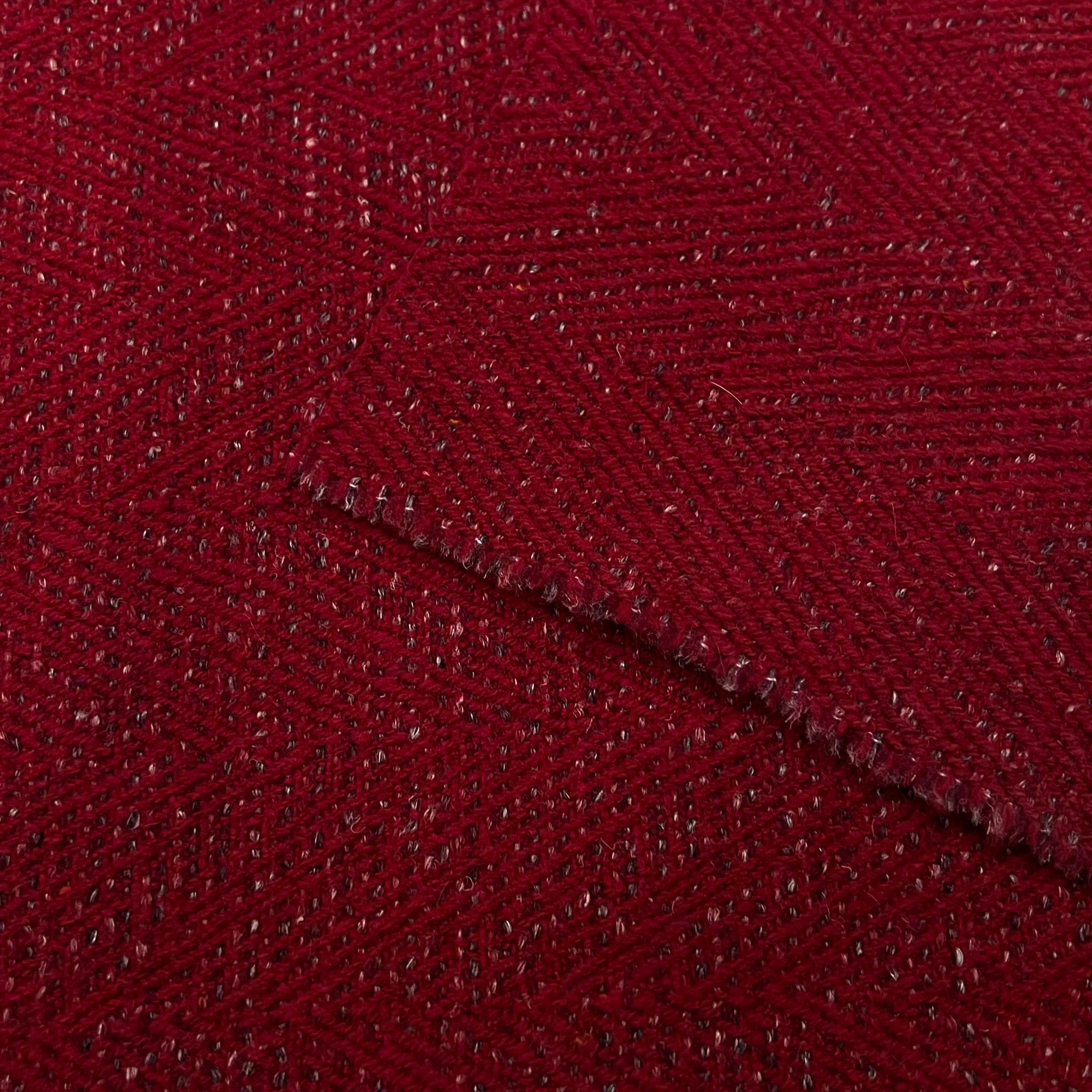 TWEED CHEVRON ROUGE CHIC 100% LAINE - My Little Coupon