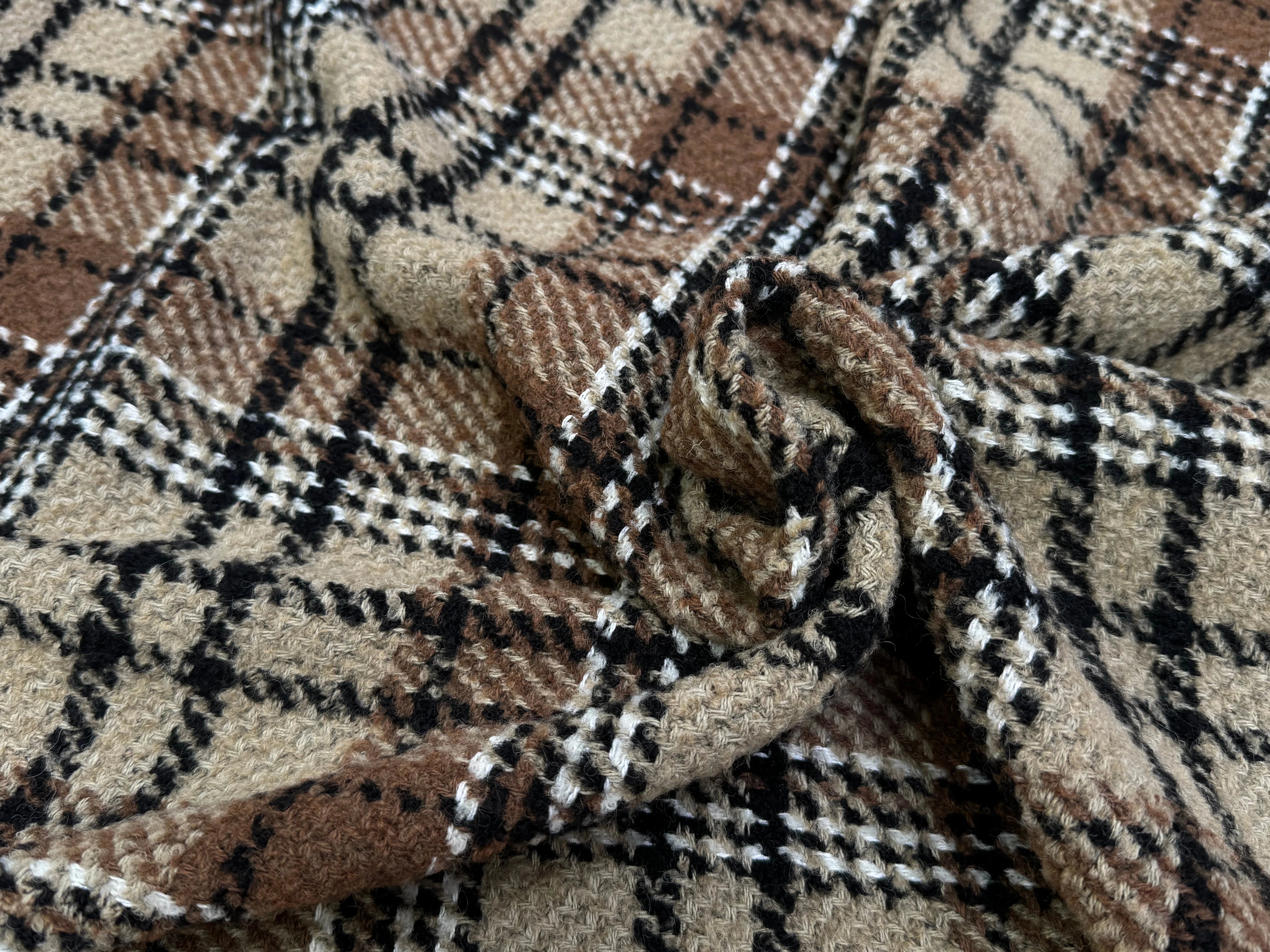 TWEED CHIC À CARREAUX ÉCOSSAIS CAMEL ET BEURRE SALÉ - My Little Coupon