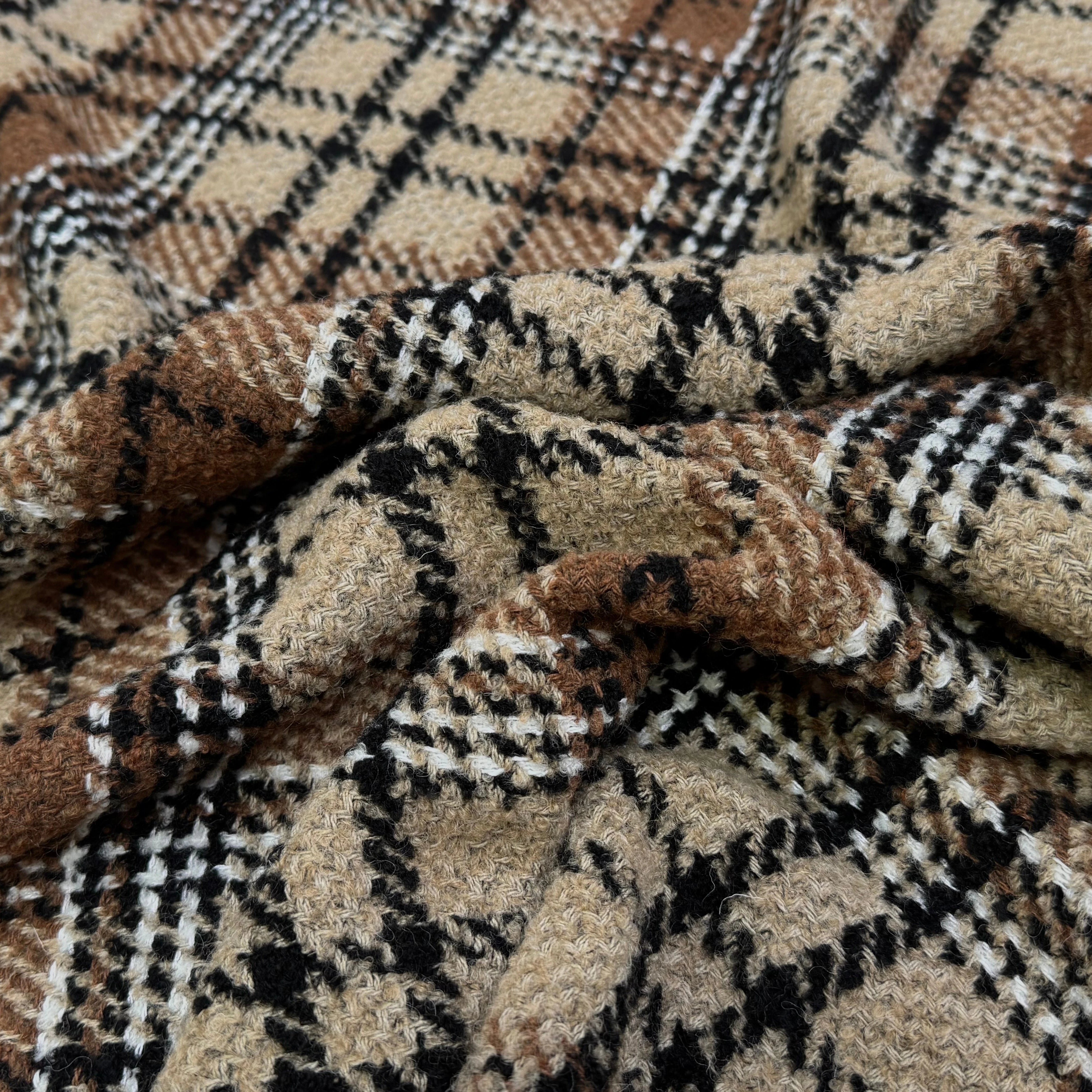 TWEED CHIC À CARREAUX ÉCOSSAIS CAMEL ET BEURRE SALÉ - My Little Coupon