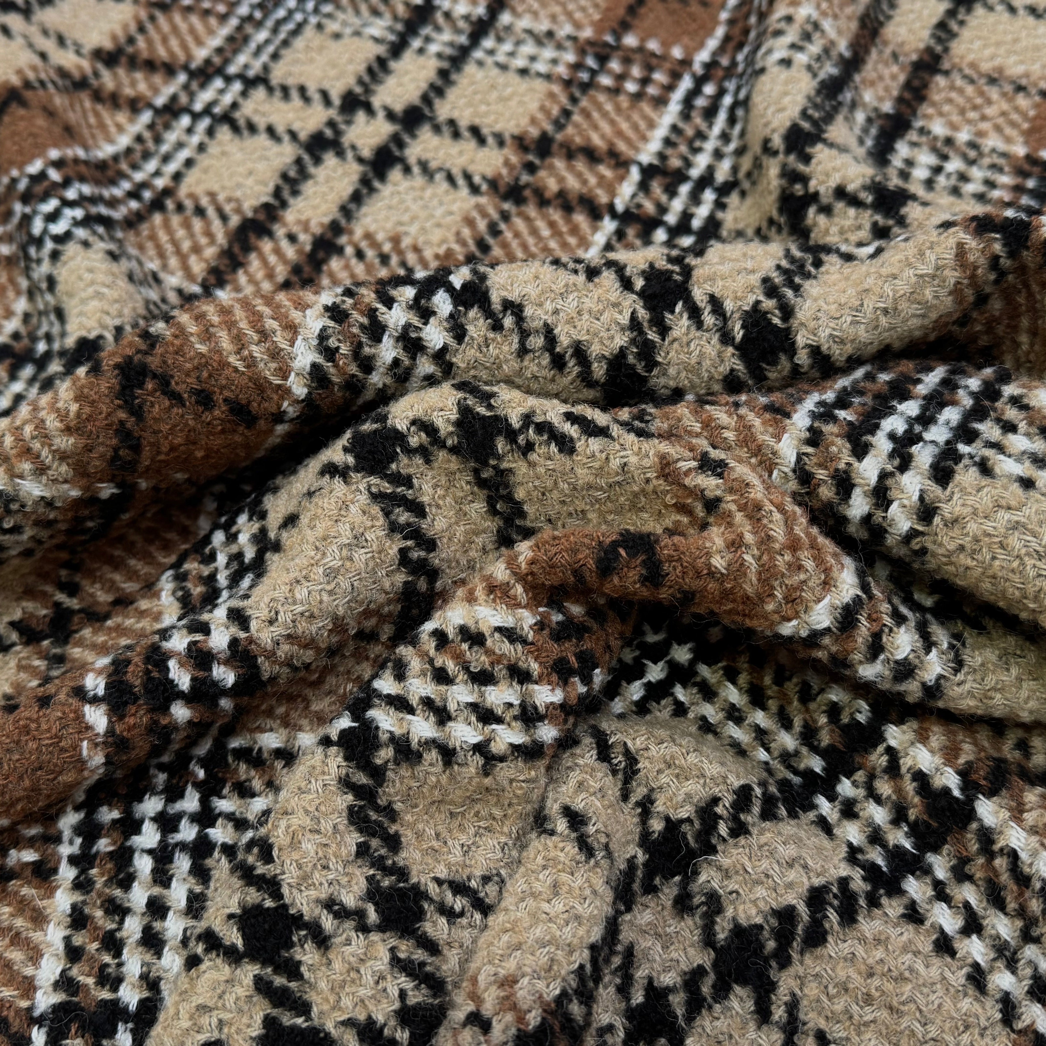 TWEED CHIC À CARREAUX ÉCOSSAIS CAMEL ET BEURRE SALÉ - My Little Coupon