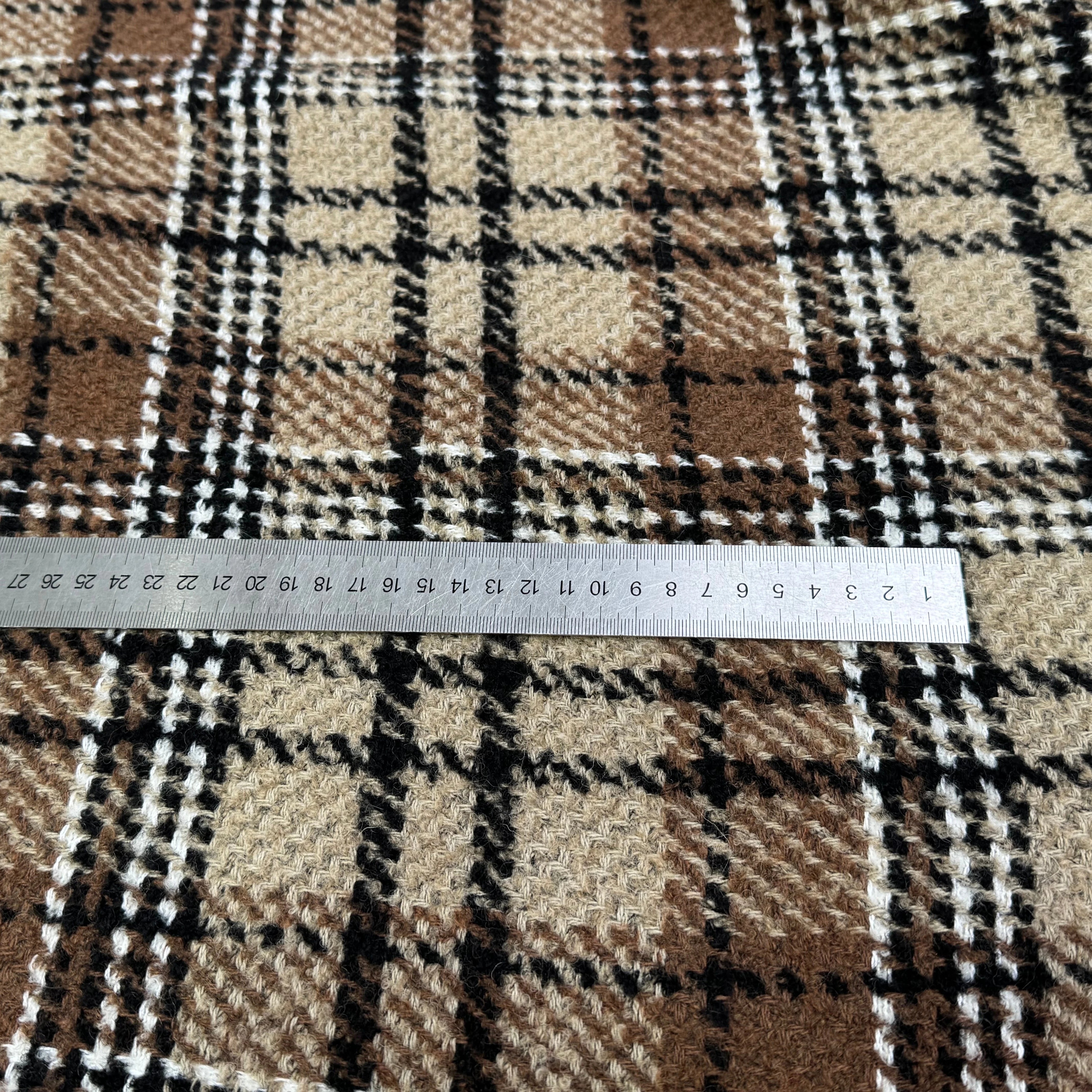 TWEED CHIC À CARREAUX ÉCOSSAIS CAMEL ET BEURRE SALÉ - My Little Coupon