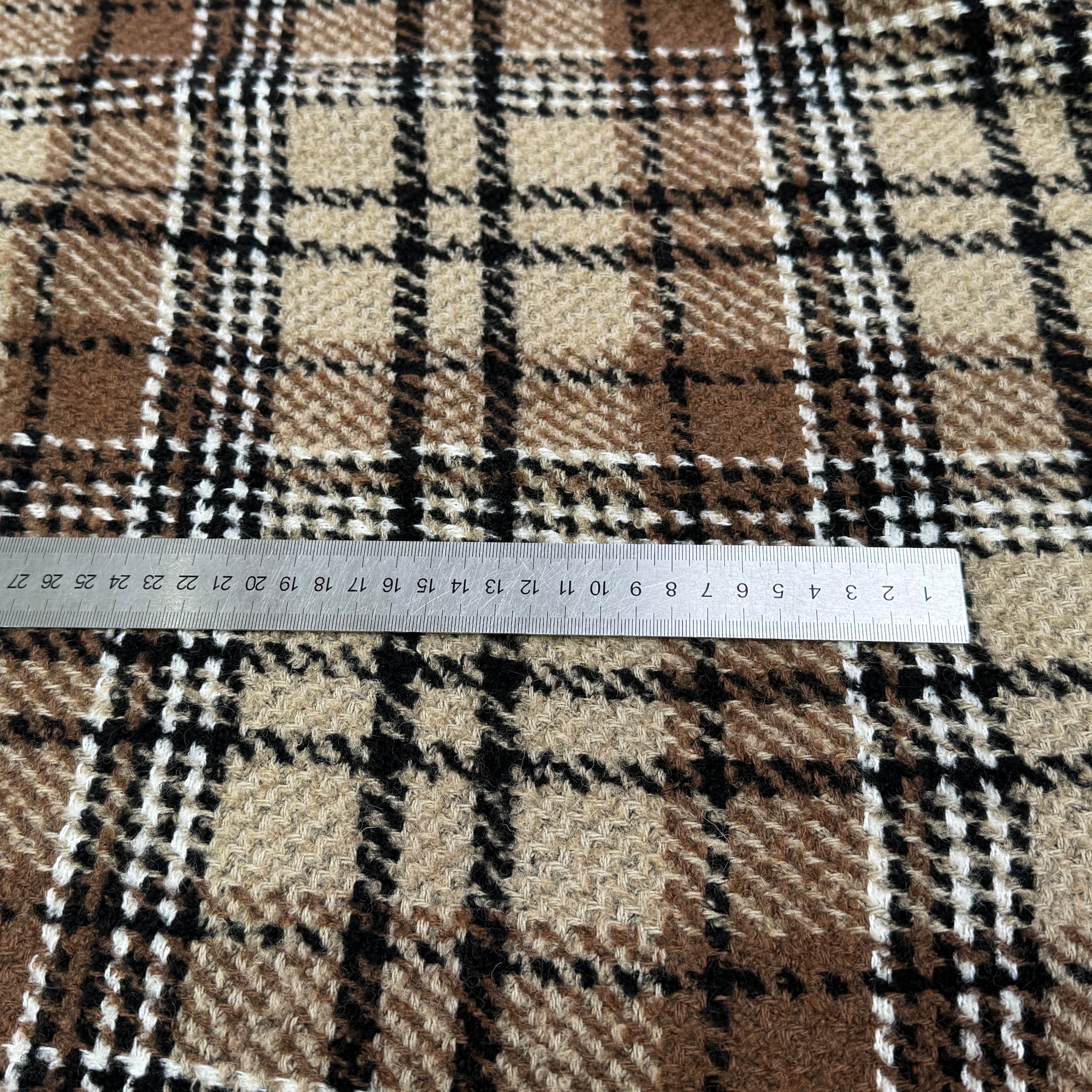 TWEED CHIC À CARREAUX ÉCOSSAIS CAMEL ET BEURRE SALÉ - My Little Coupon