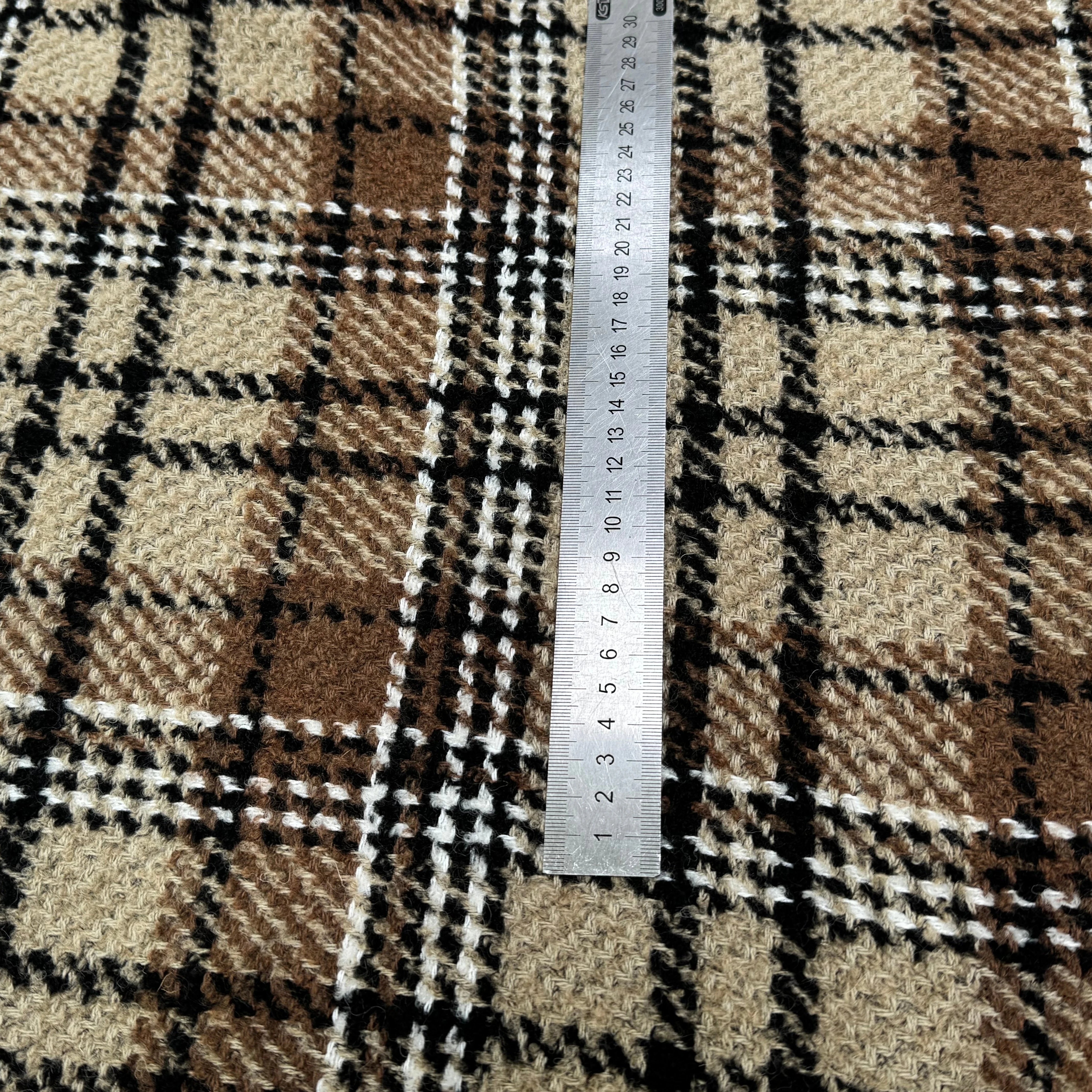 TWEED CHIC À CARREAUX ÉCOSSAIS CAMEL ET BEURRE SALÉ - My Little Coupon