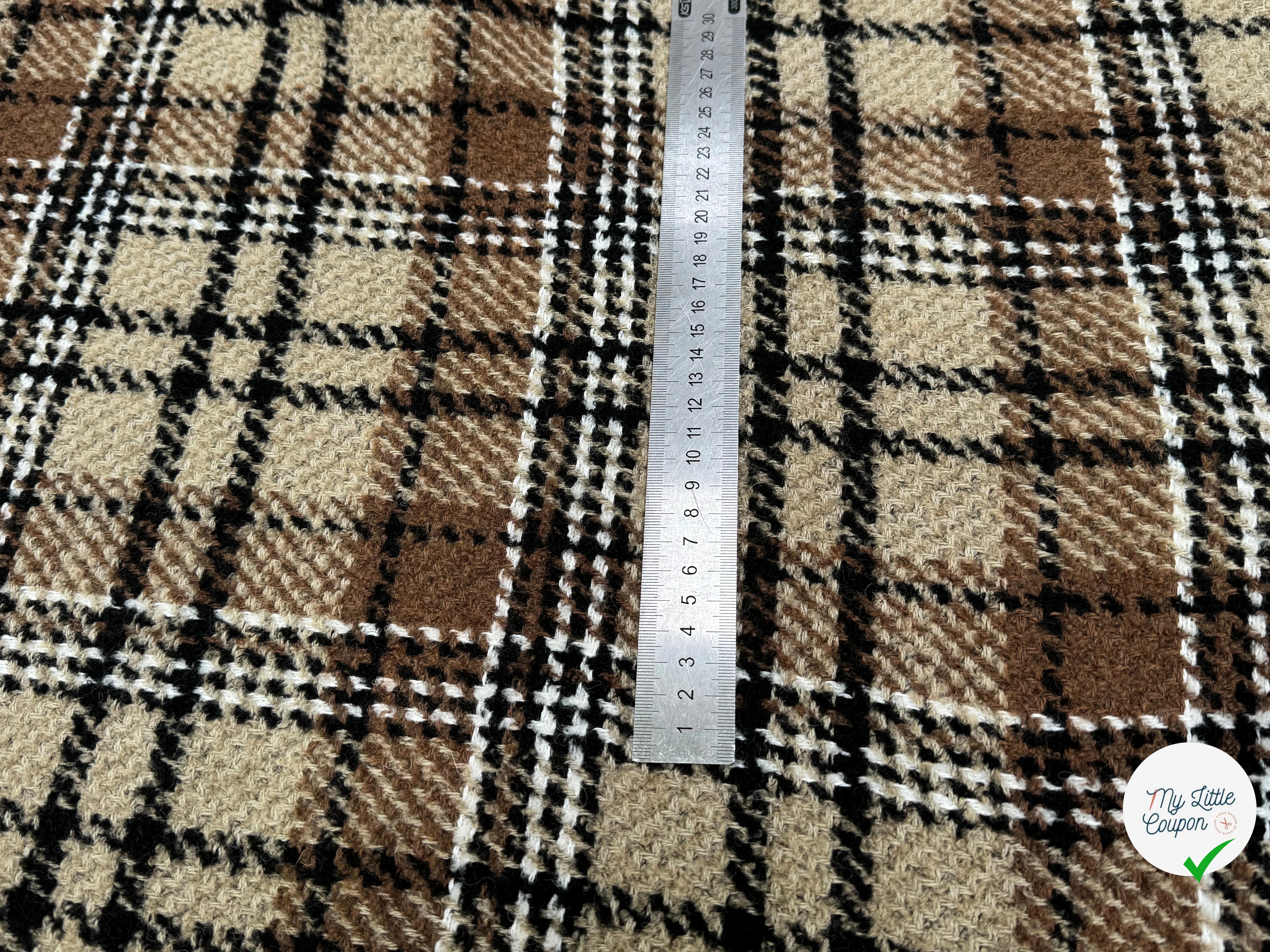 TWEED CHIC À CARREAUX ÉCOSSAIS CAMEL ET BEURRE SALÉ - My Little Coupon