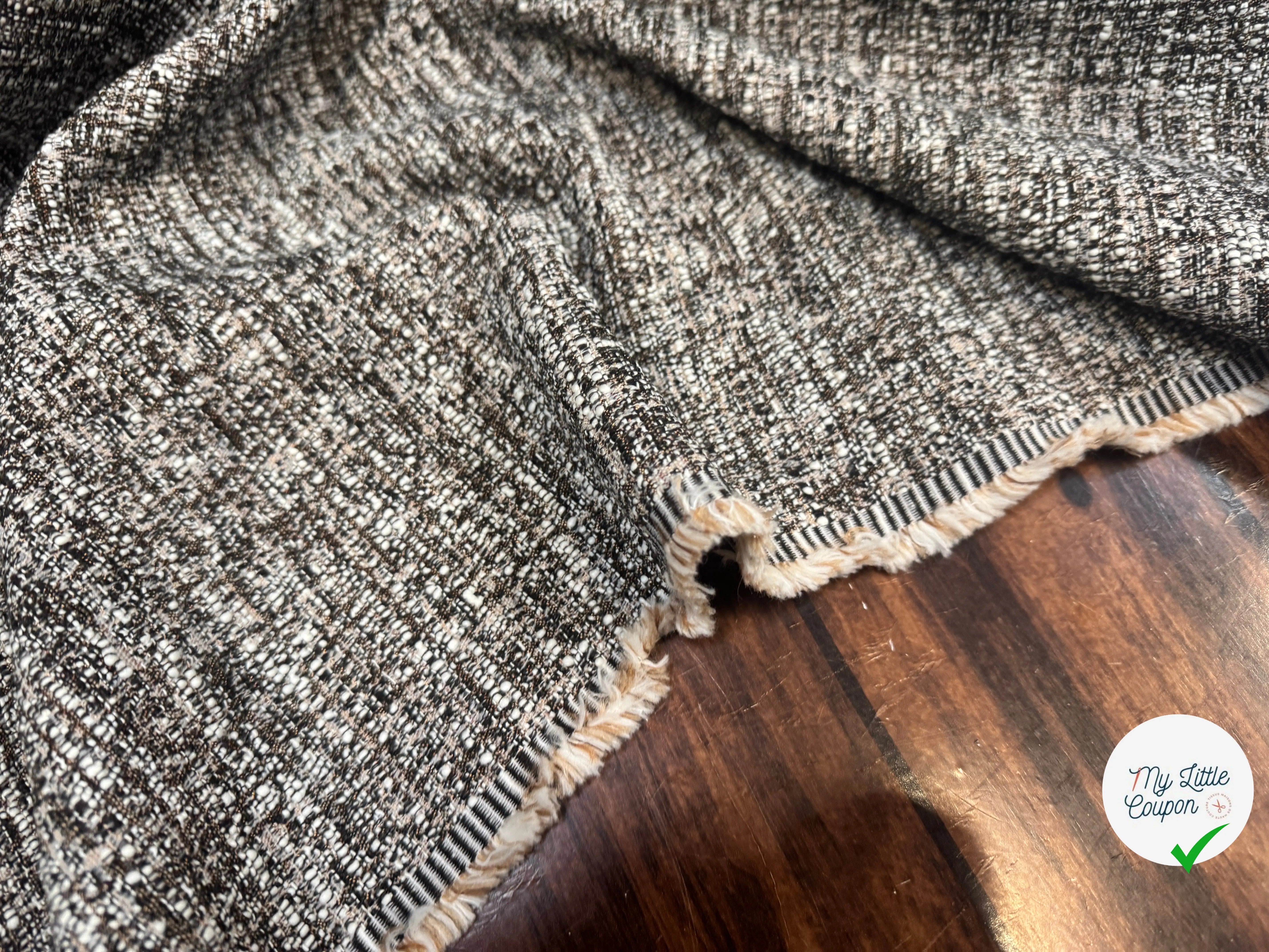TWEED CHINÉ MARRON ET CRÈME - My Little Coupon
