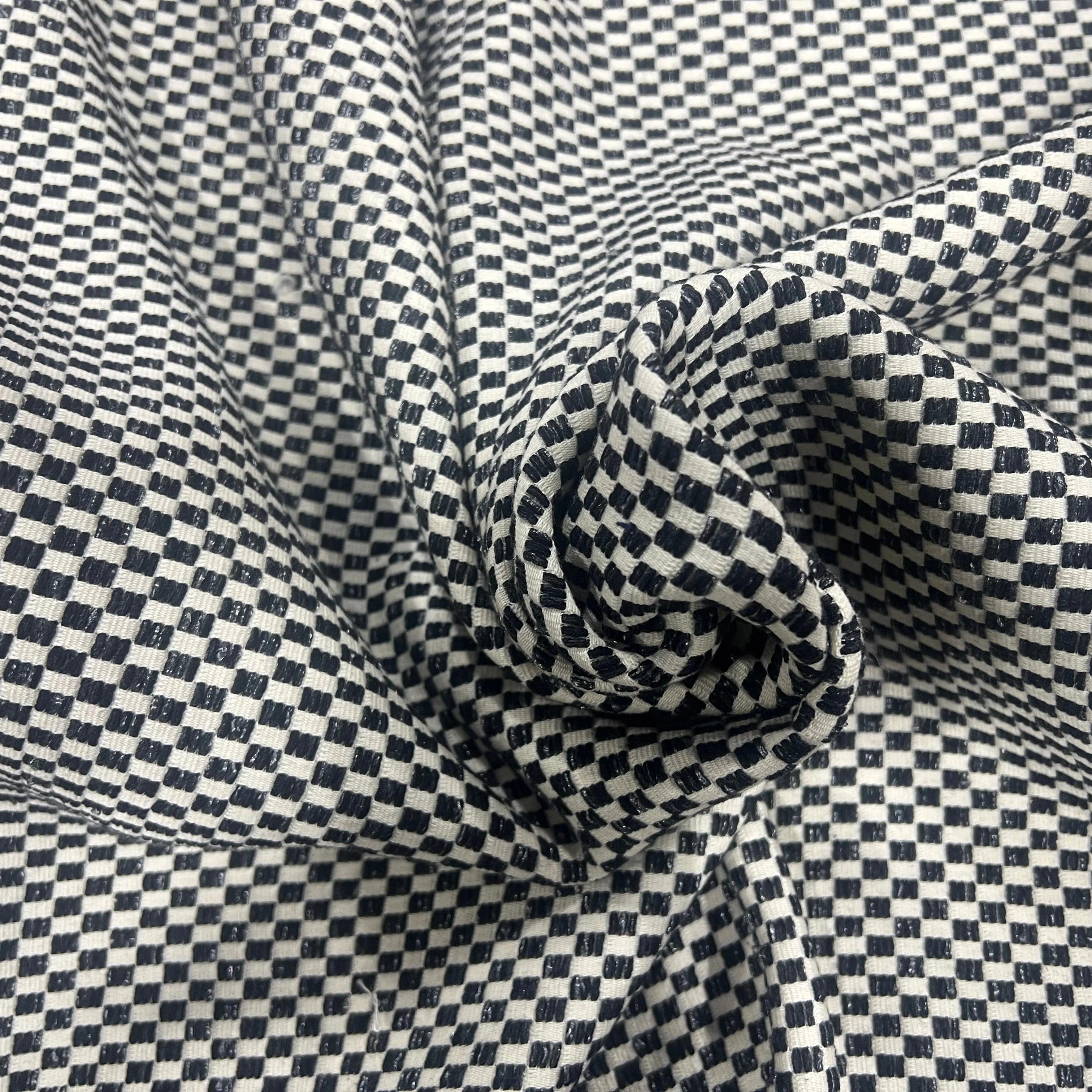 TWEED COTON CARREAUX BLANC & NOIR - My Little Coupon