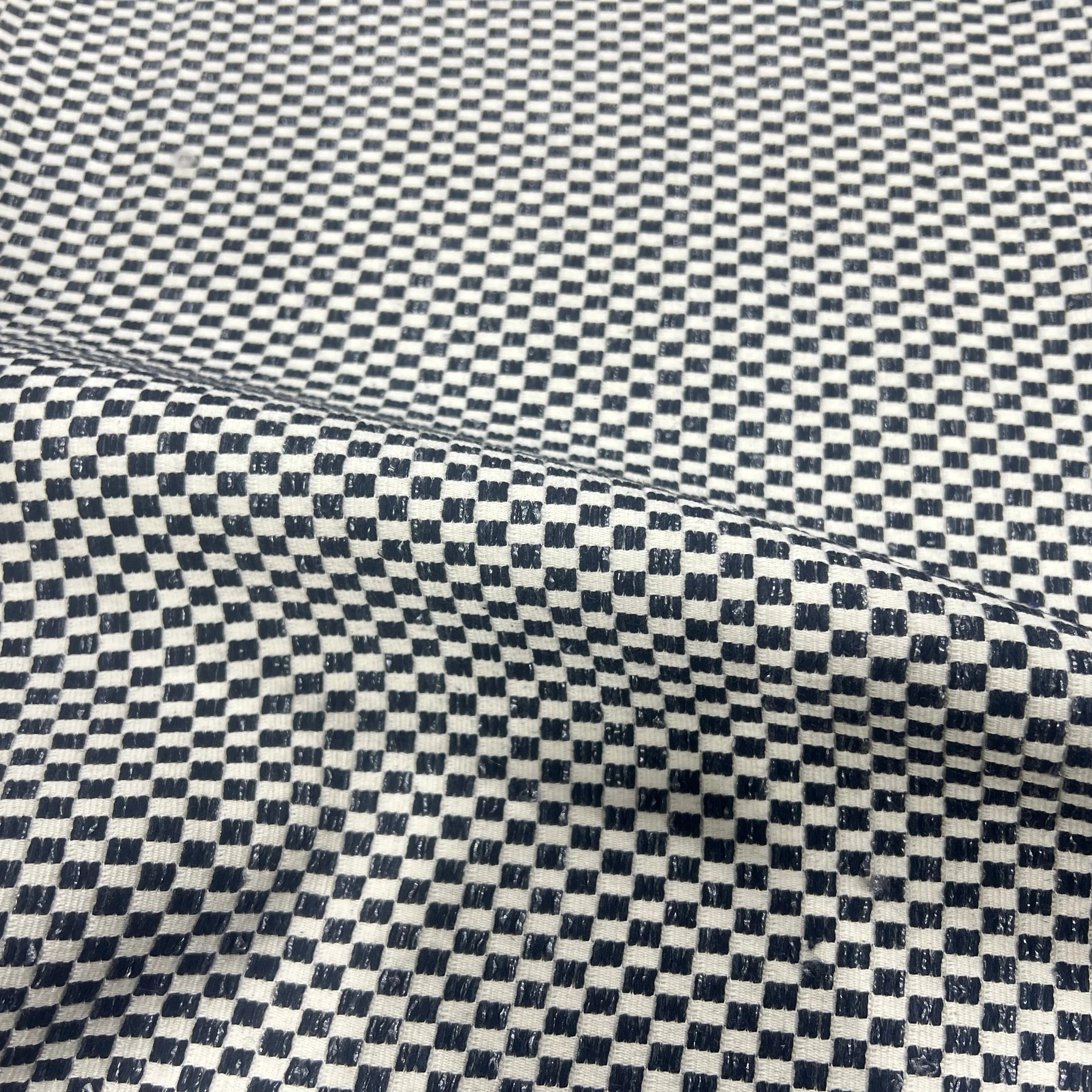 TWEED COTON CARREAUX BLANC & NOIR - My Little Coupon