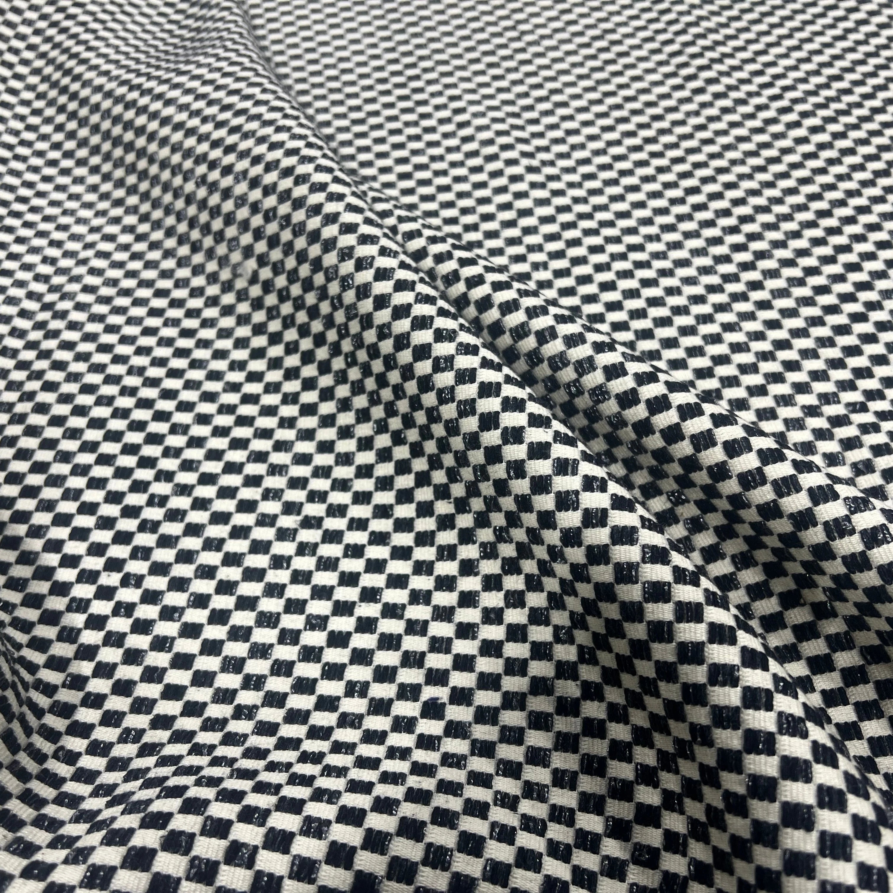 TWEED COTON CARREAUX BLANC & NOIR - My Little Coupon