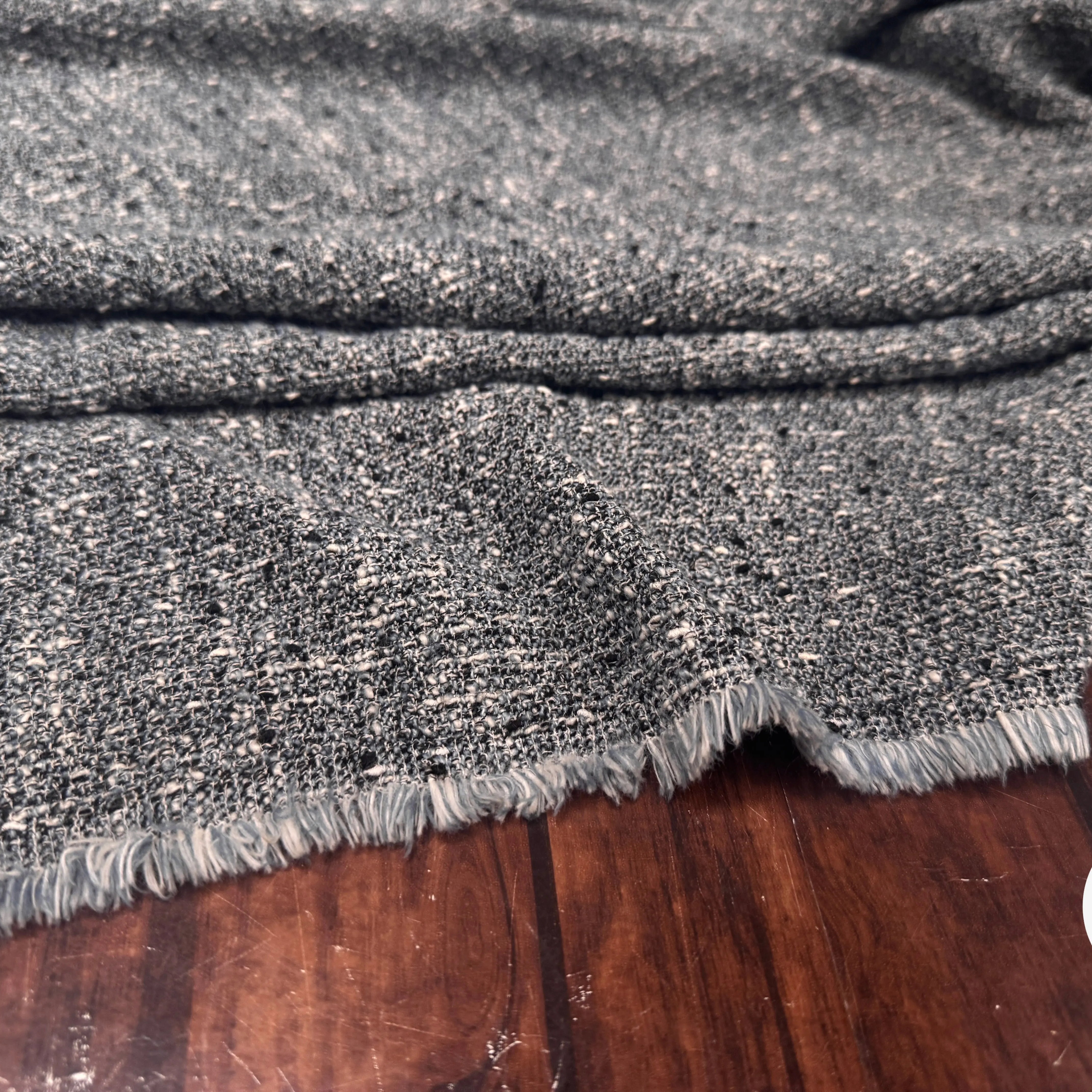 TWEED COTON FABRICATION ITALIE BLEU DENIM - My Little Coupon