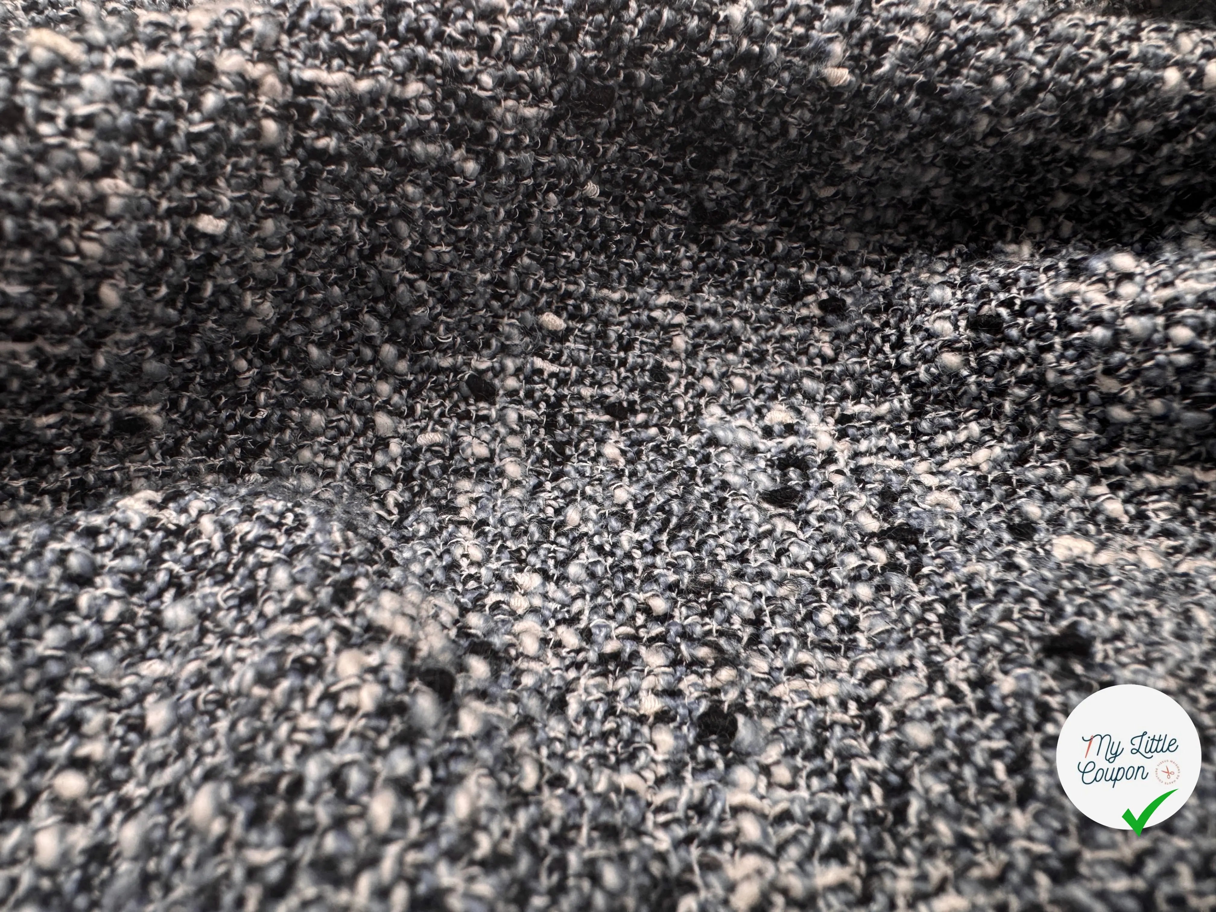 TWEED COTON FABRICATION ITALIE BLEU DENIM - My Little Coupon