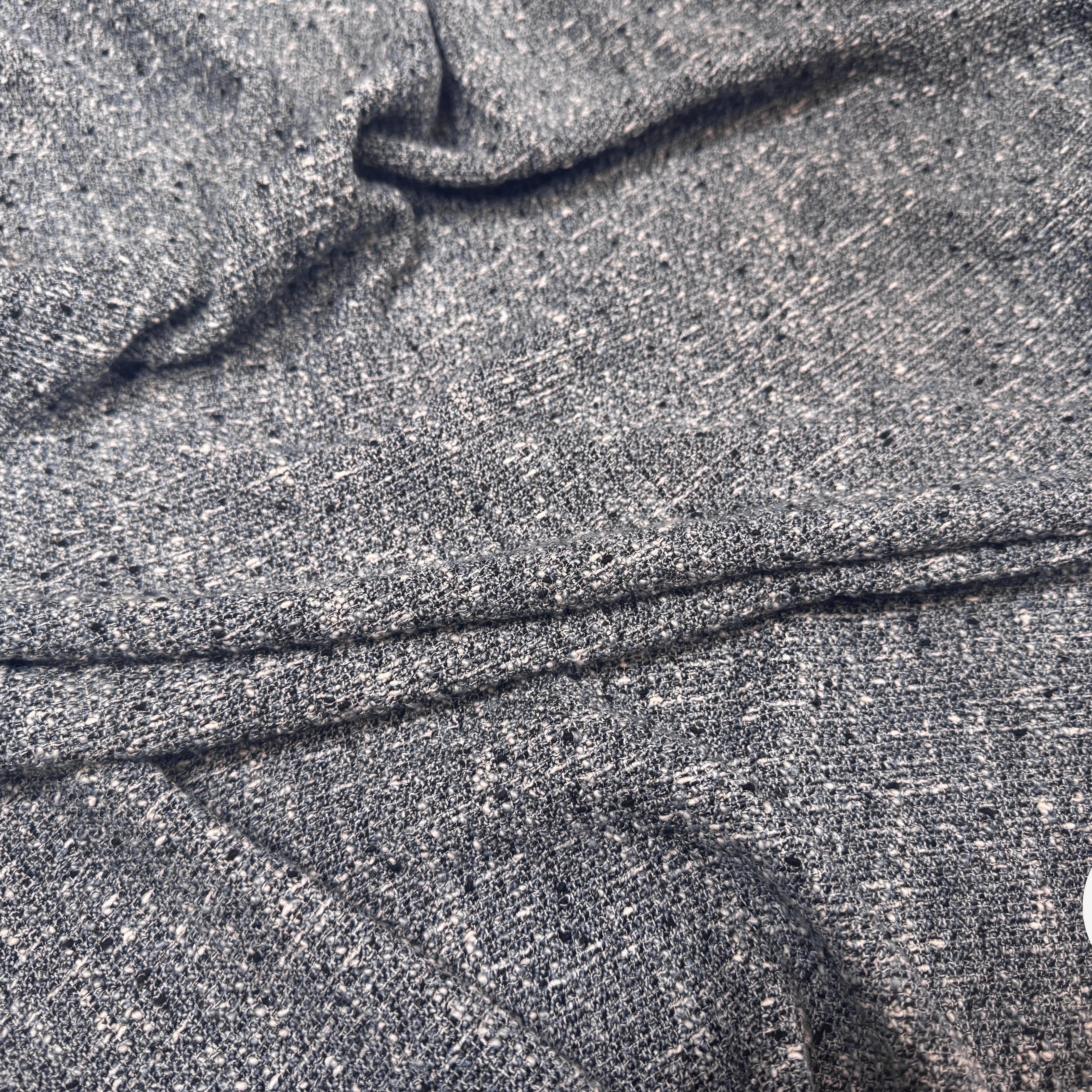 TWEED COTON FABRICATION ITALIE BLEU DENIM - My Little Coupon