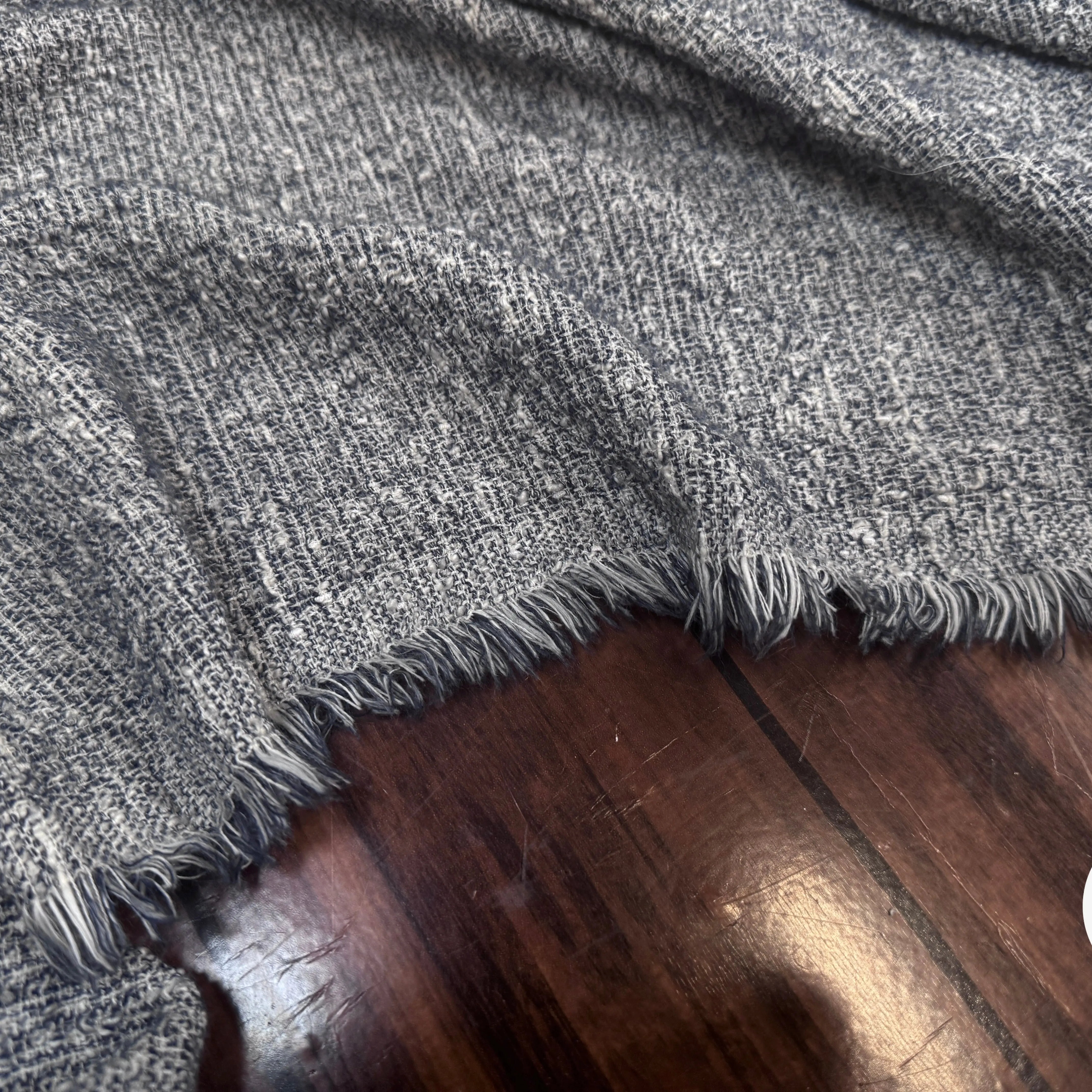 TWEED COTON FABRICATION ITALIE BLEU - My Little Coupon