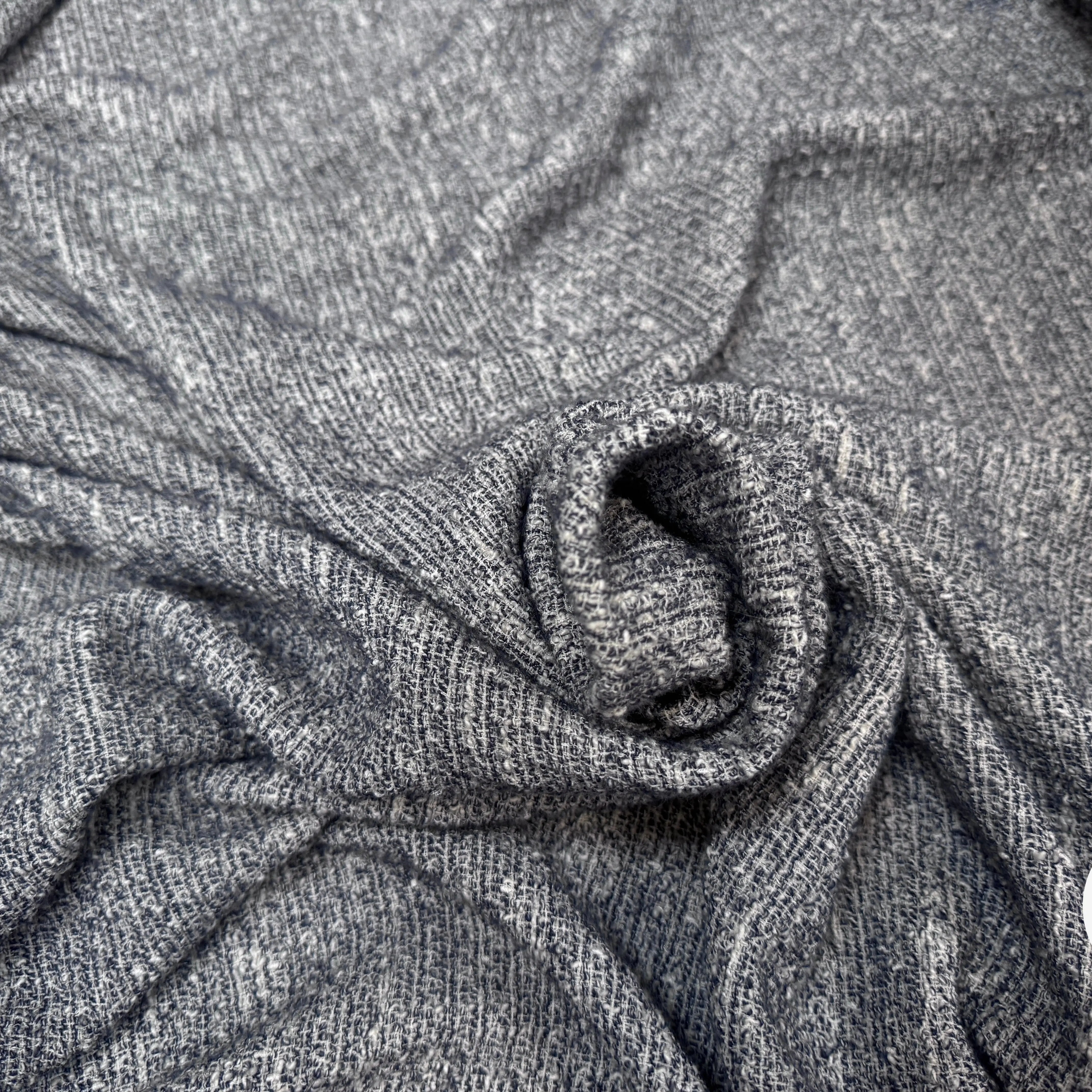 TWEED COTON FABRICATION ITALIE BLEU - My Little Coupon