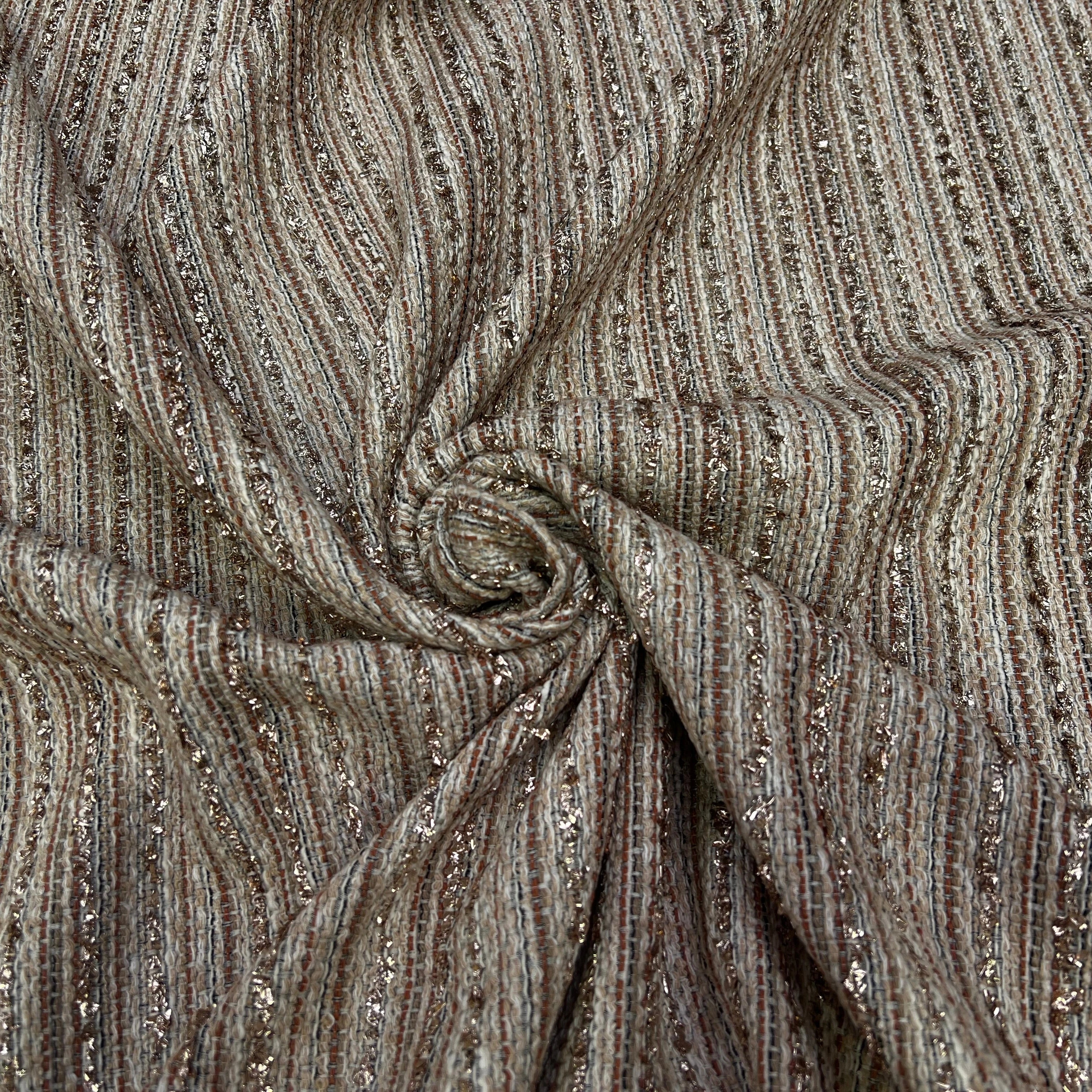 TWEED COTON LUREX DORÉ COULEUR D'AUTOMNE - My Little Coupon