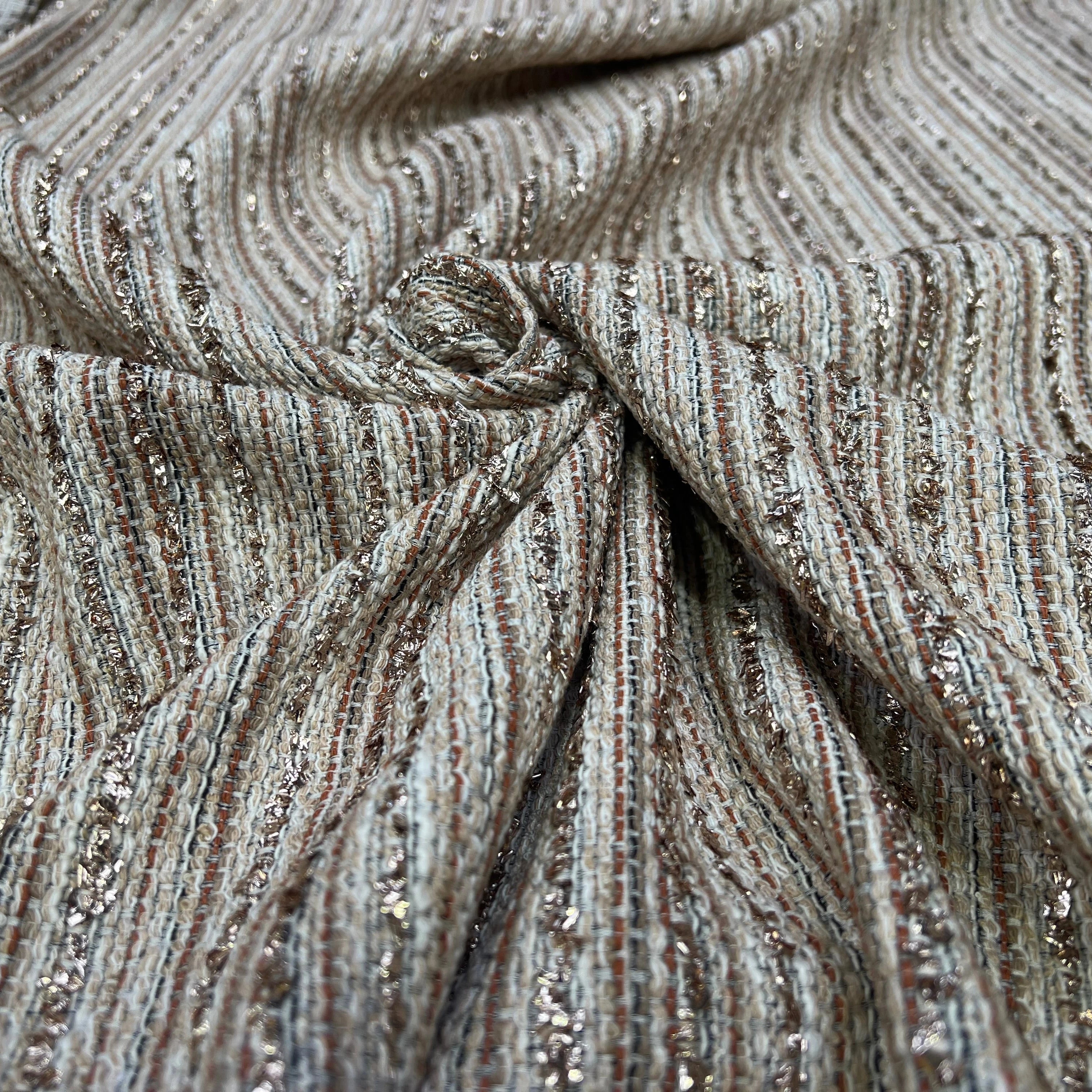 TWEED COTON LUREX DORÉ COULEUR D'AUTOMNE - My Little Coupon