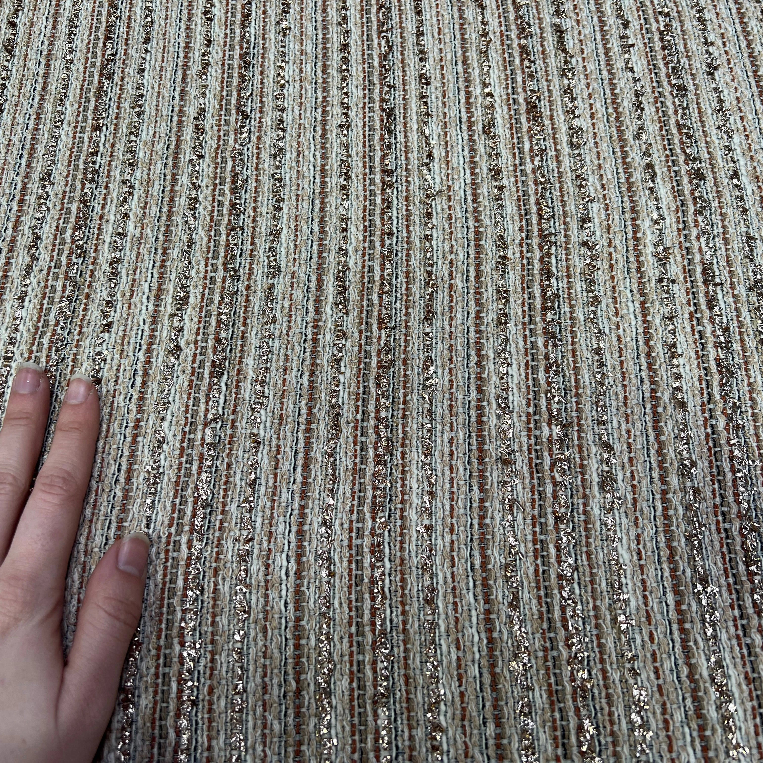 TWEED COTON LUREX DORÉ COULEUR D'AUTOMNE - My Little Coupon