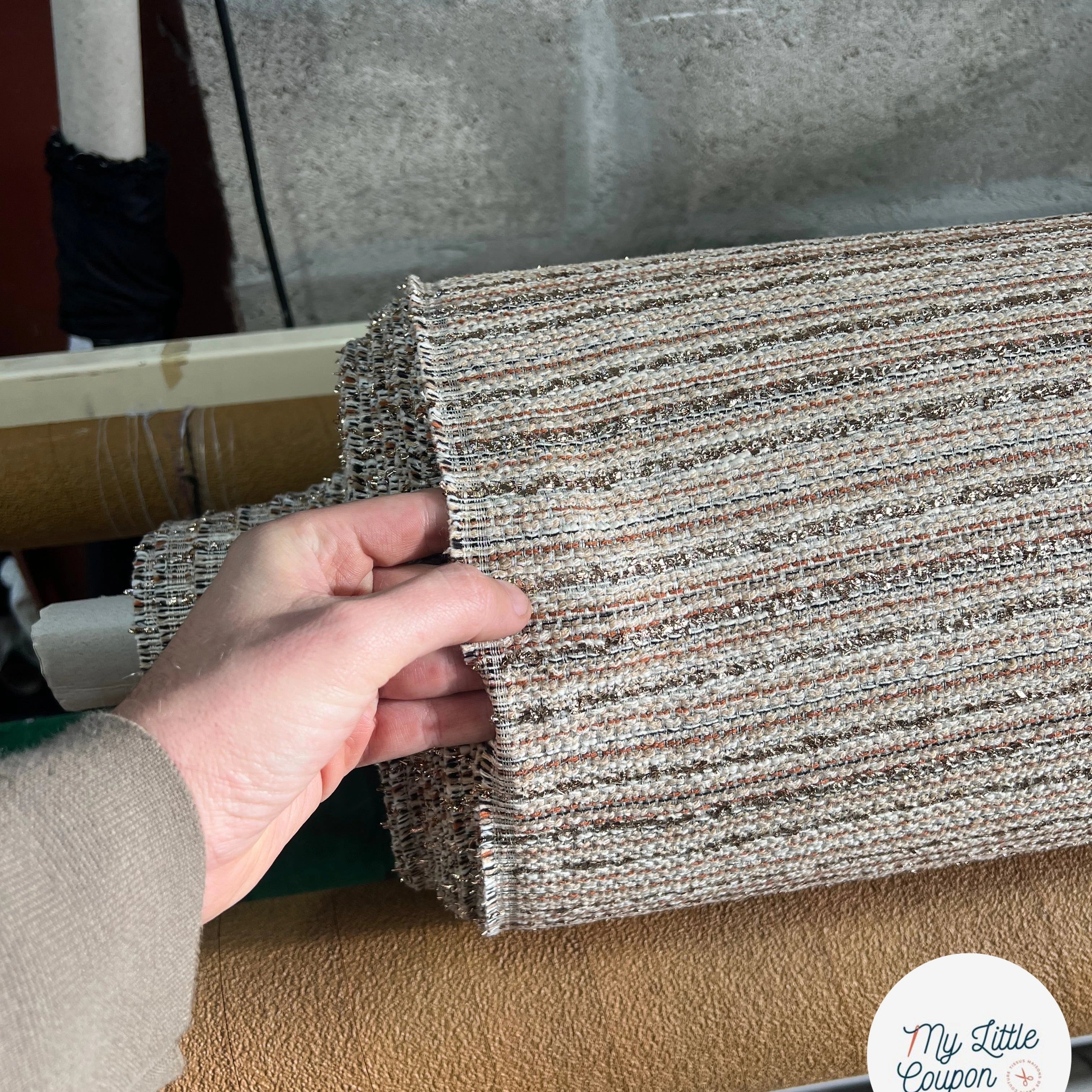 TWEED COTON LUREX DORÉ COULEUR D'AUTOMNE - My Little Coupon