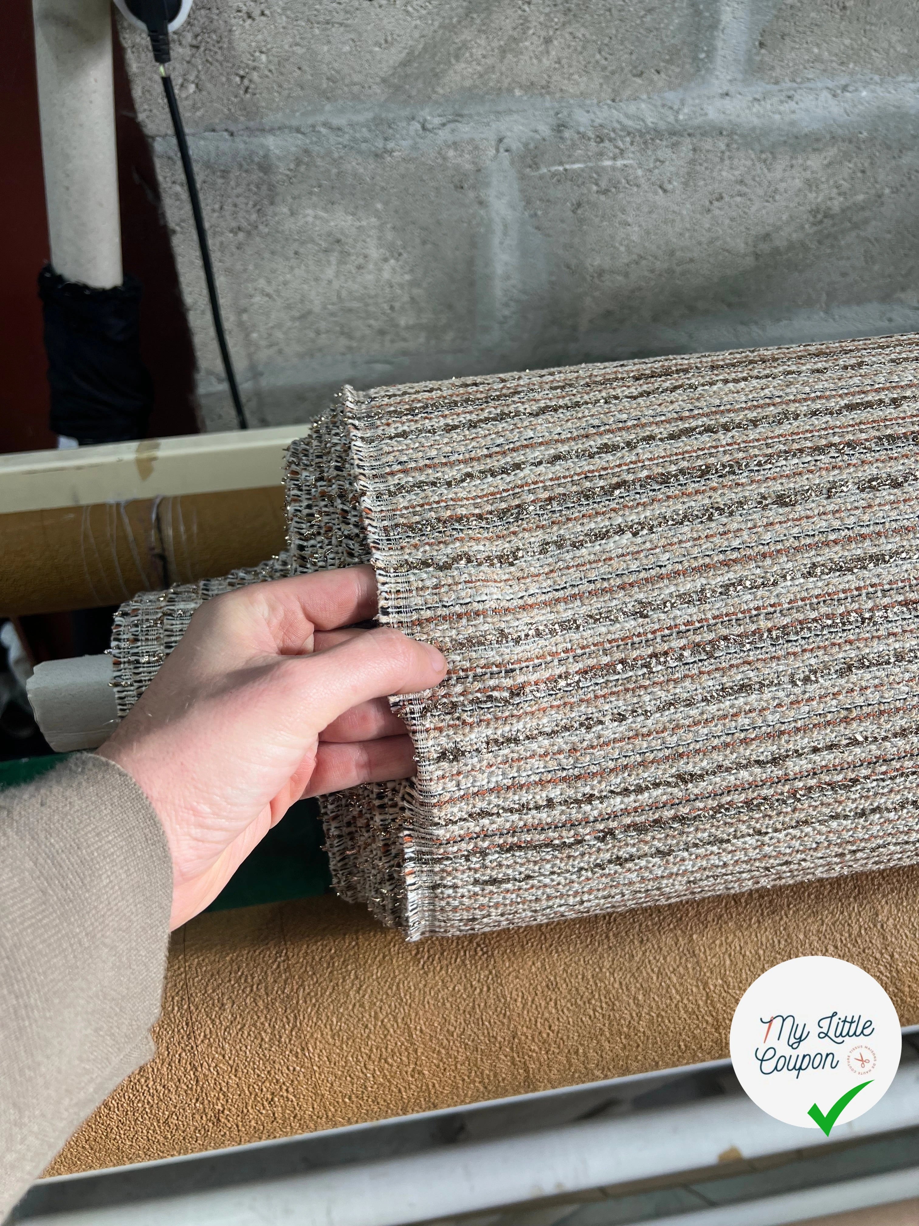 TWEED COTON LUREX DORÉ COULEUR D'AUTOMNE - My Little Coupon