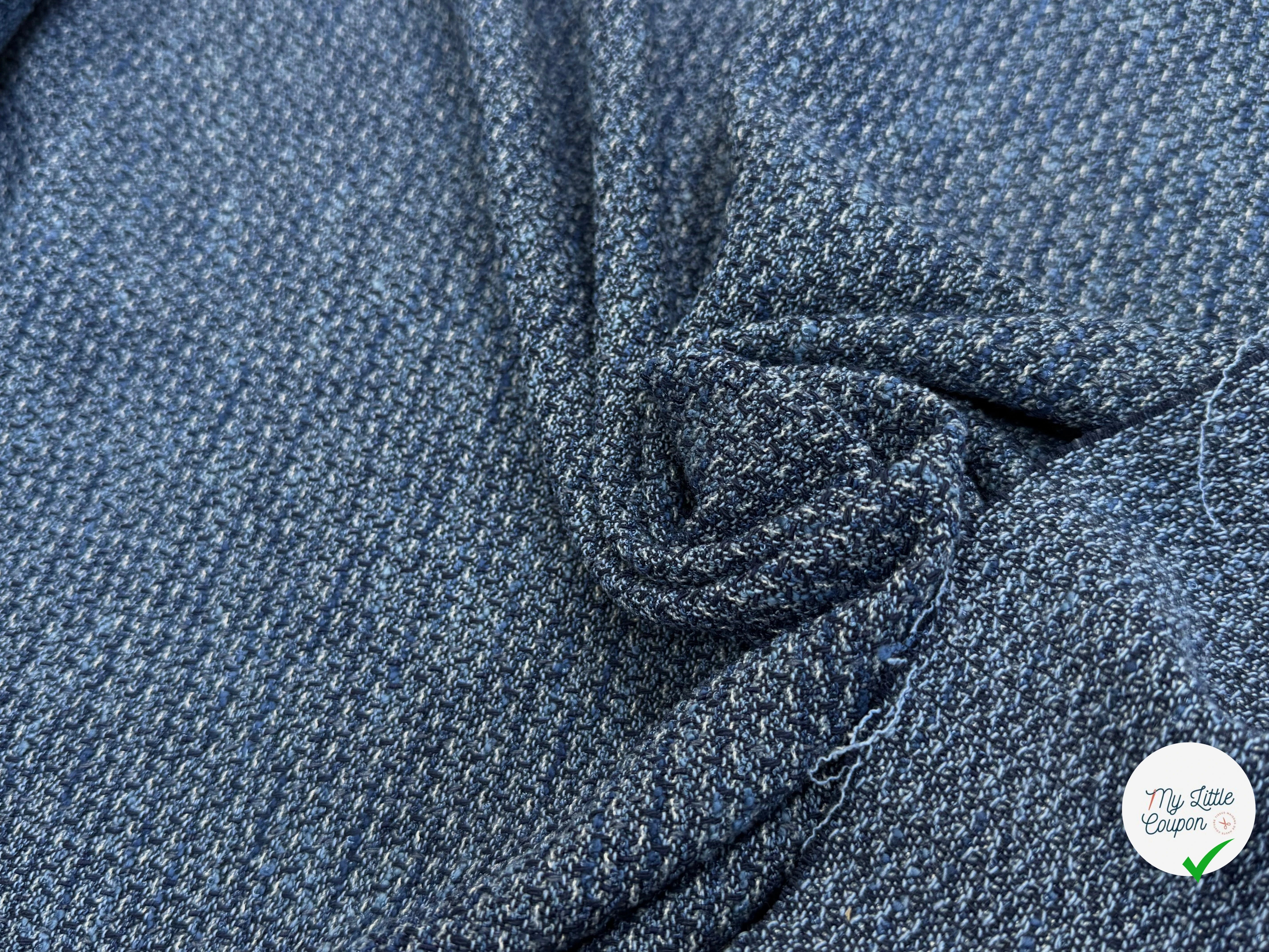 TWEED COTON MI-SAISON BLEU 80% COTON - My Little Coupon