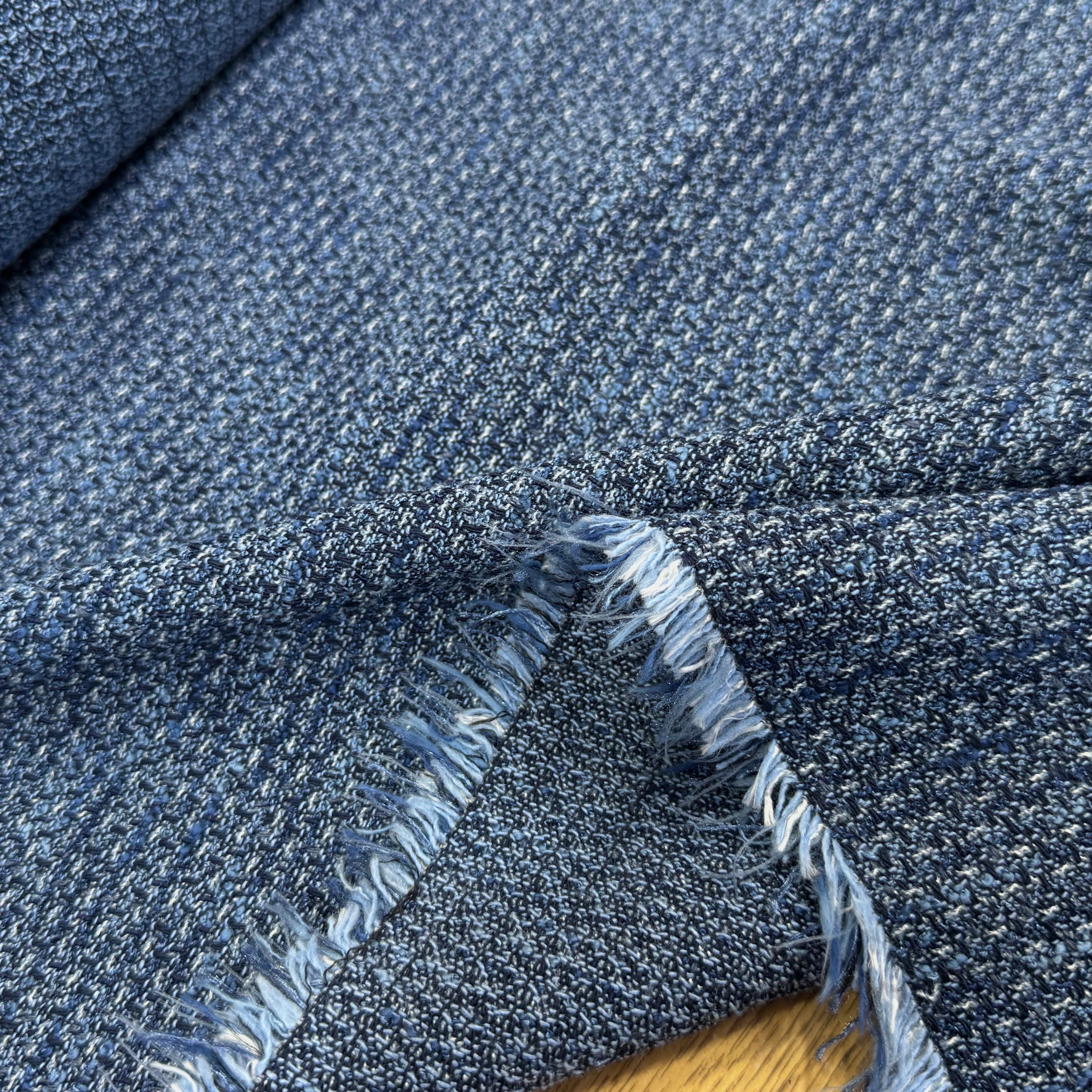 TWEED COTON MI-SAISON BLEU 80% COTON - My Little Coupon