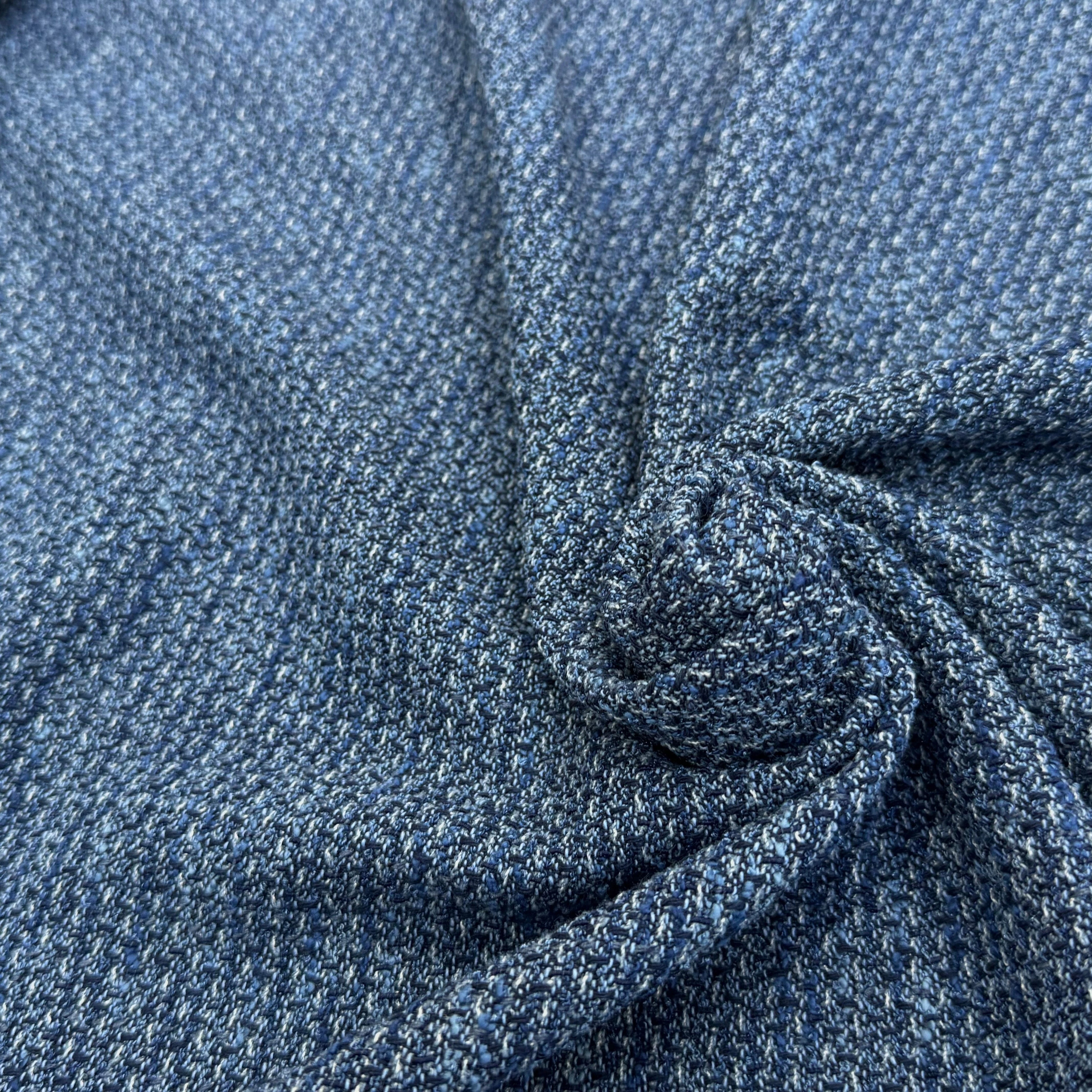 TWEED COTON MI-SAISON BLEU 80% COTON - My Little Coupon