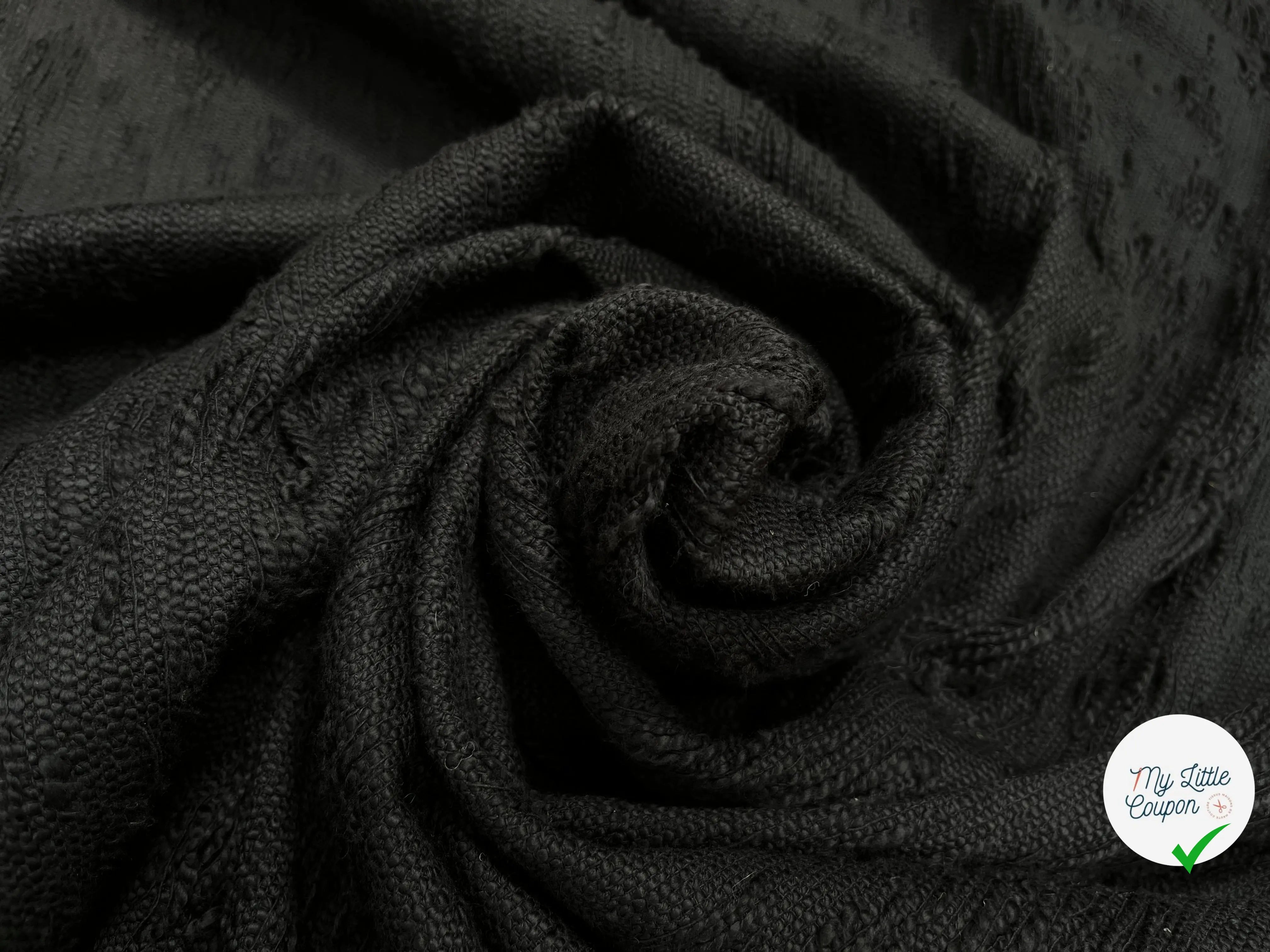 TWEED COTON NOIR GRUNG - My Little Coupon