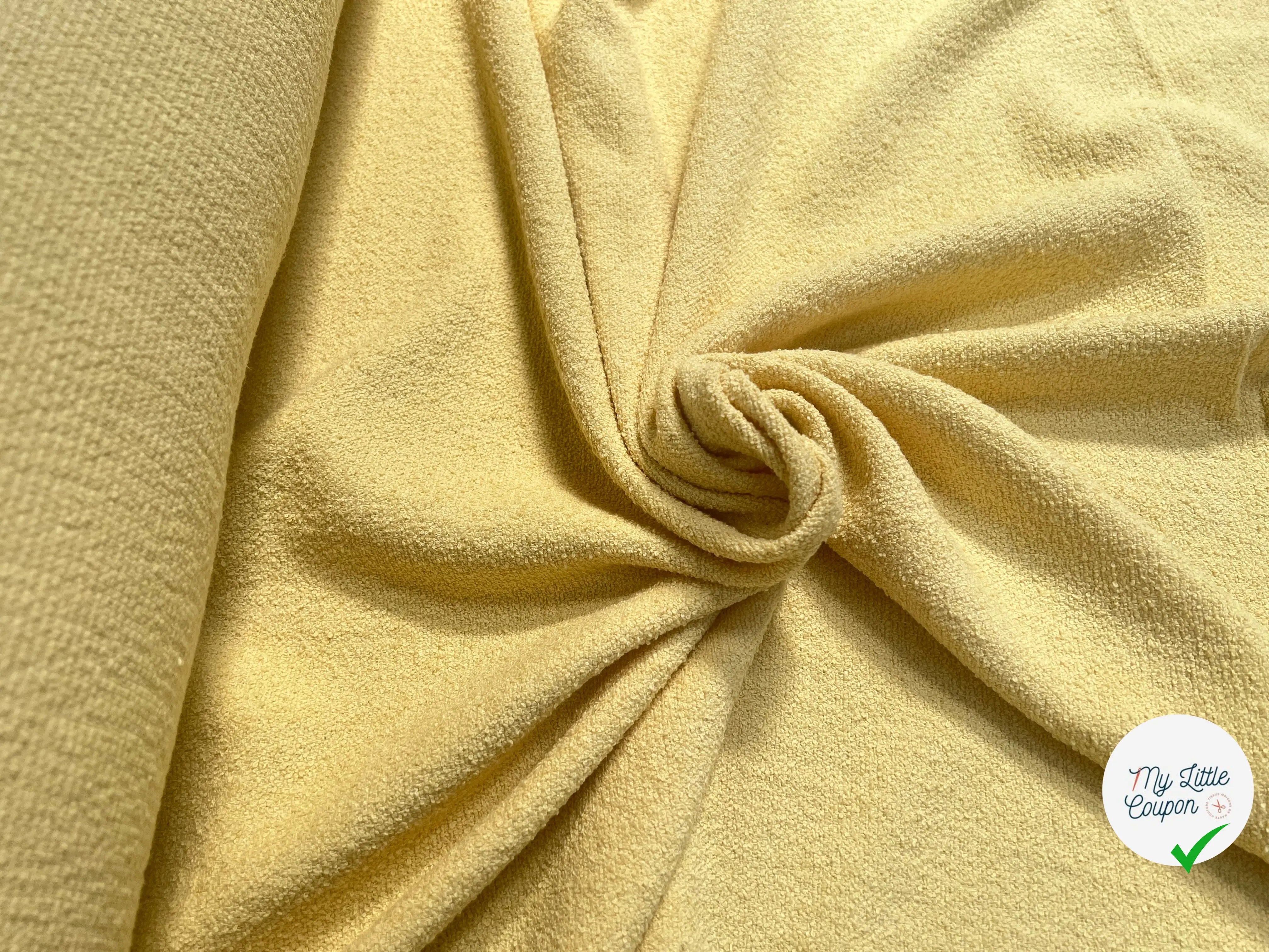 TWEED COTON PRINTEMPS JAUNE BÉBÉ UNI - My Little Coupon