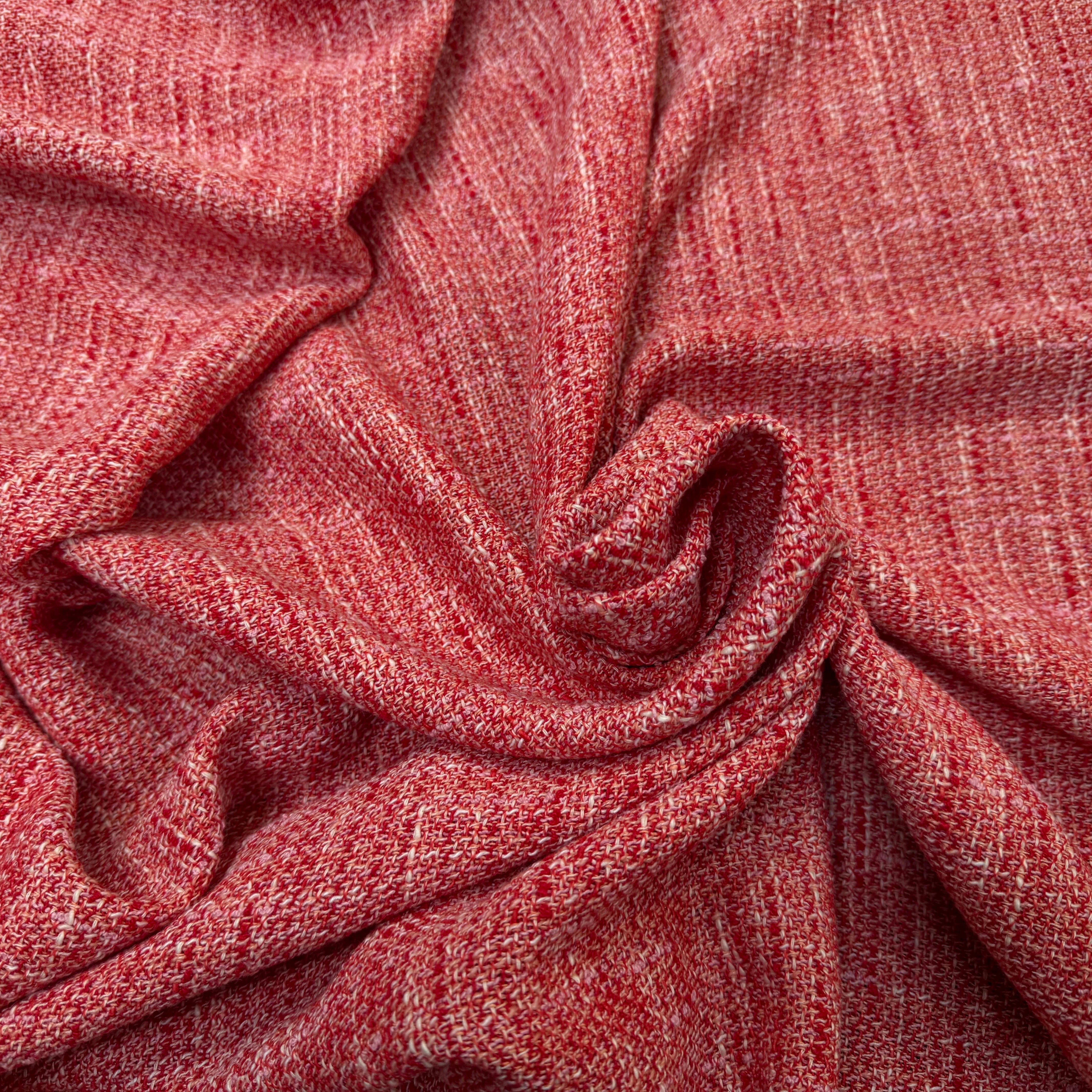 TWEED COTON ROUGE MI SAISON - My Little Coupon