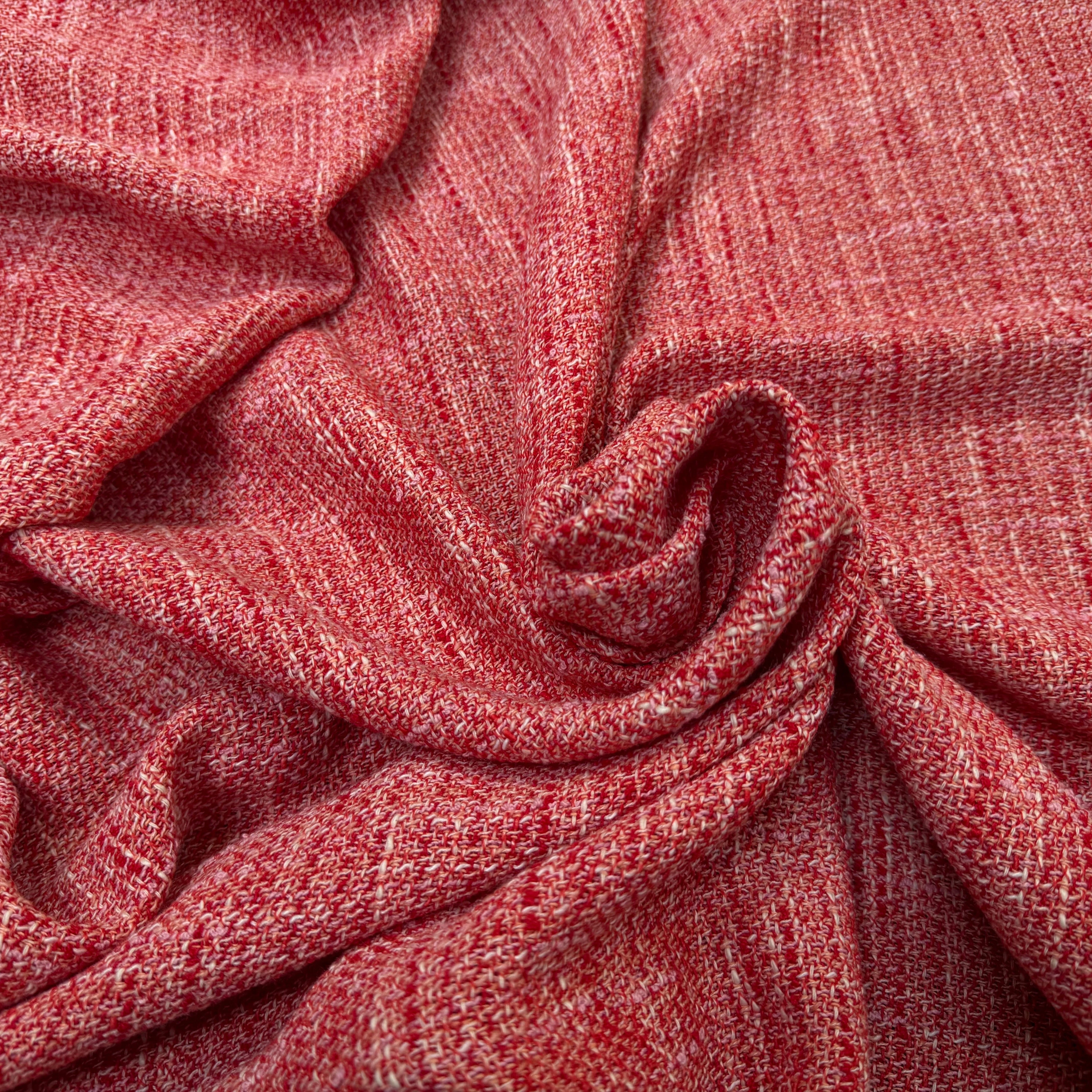 TWEED COTON ROUGE MI SAISON - My Little Coupon