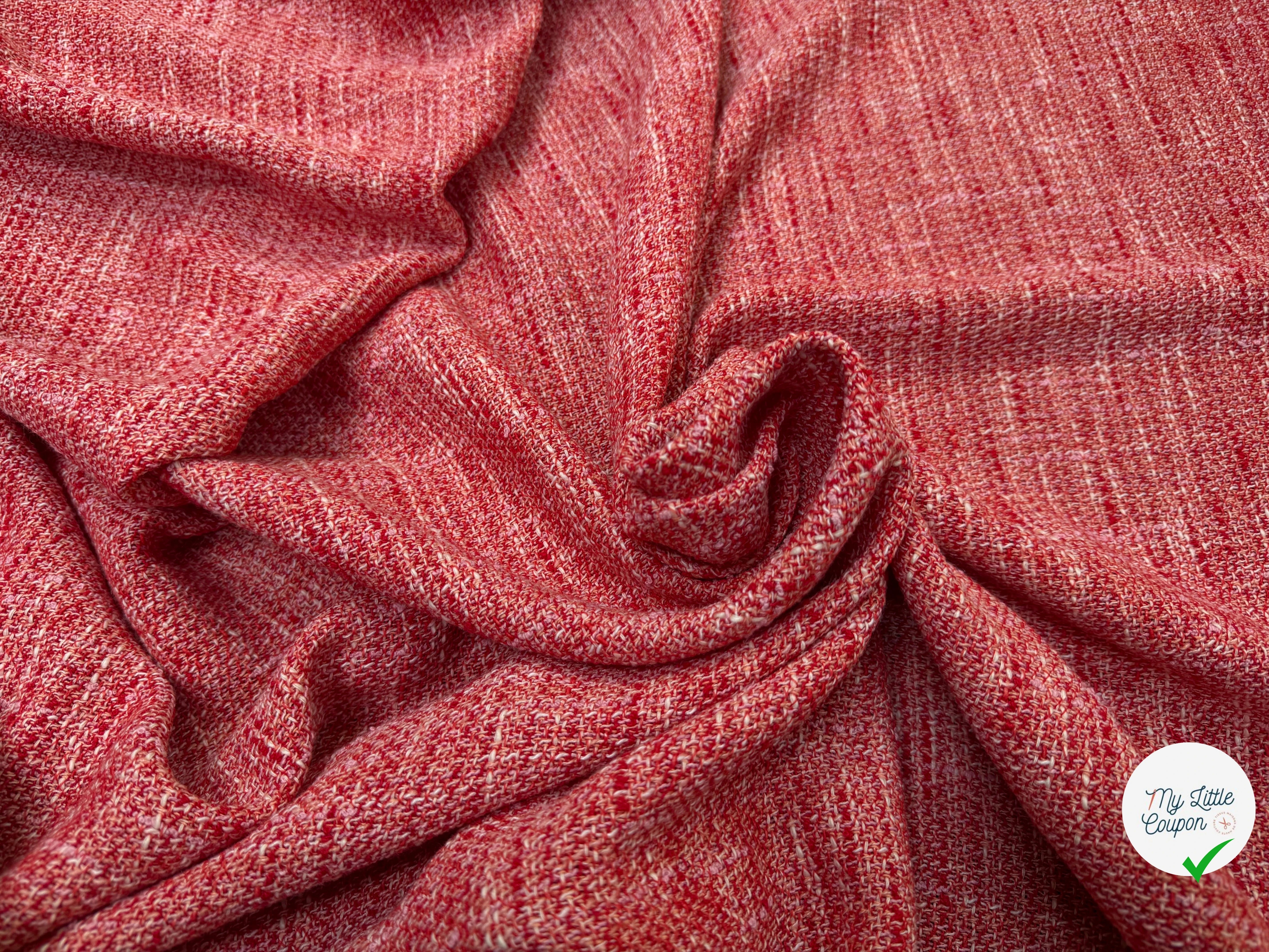 TWEED COTON ROUGE MI SAISON - My Little Coupon